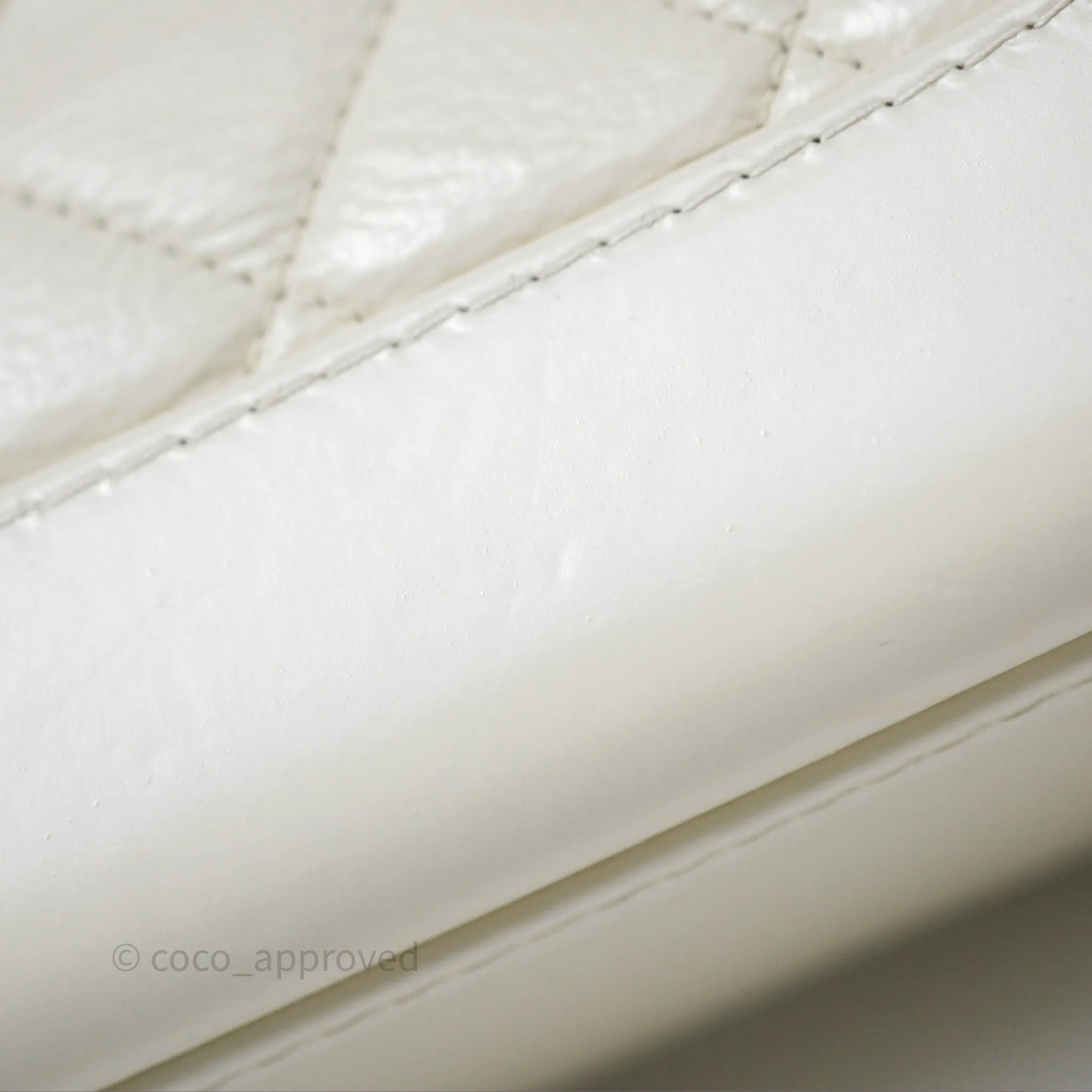 Chanel Small Gabrielle Hobo White Patent Goatskin Mixed Hardware