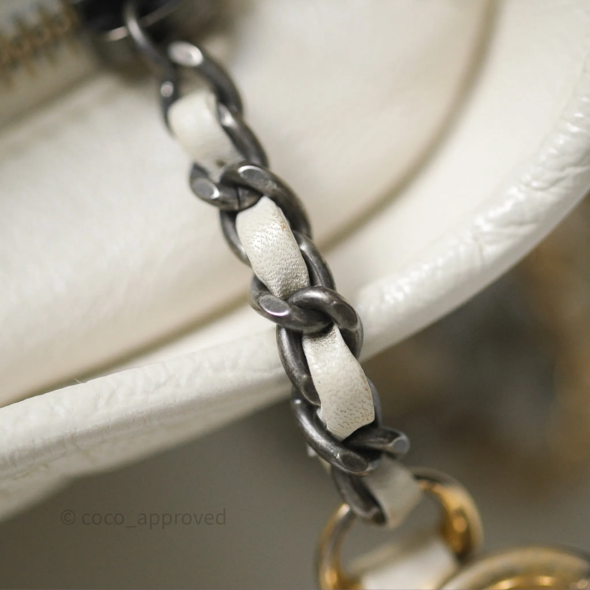 Chanel Small Gabrielle Hobo White Patent Goatskin Mixed Hardware