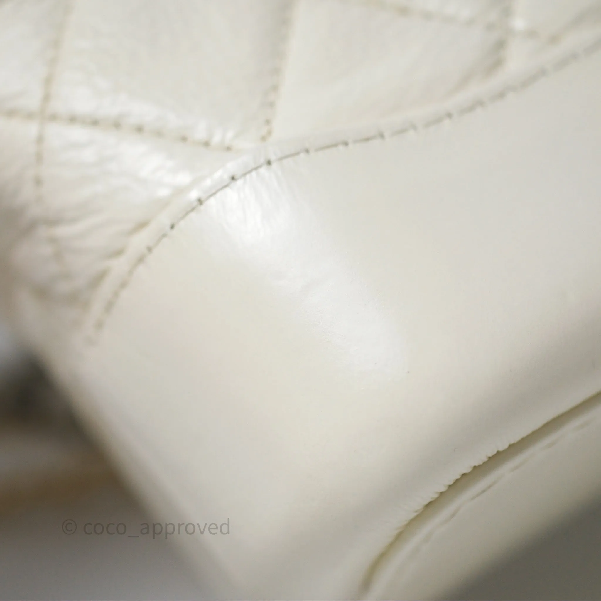 Chanel Small Gabrielle Hobo White Patent Goatskin Mixed Hardware