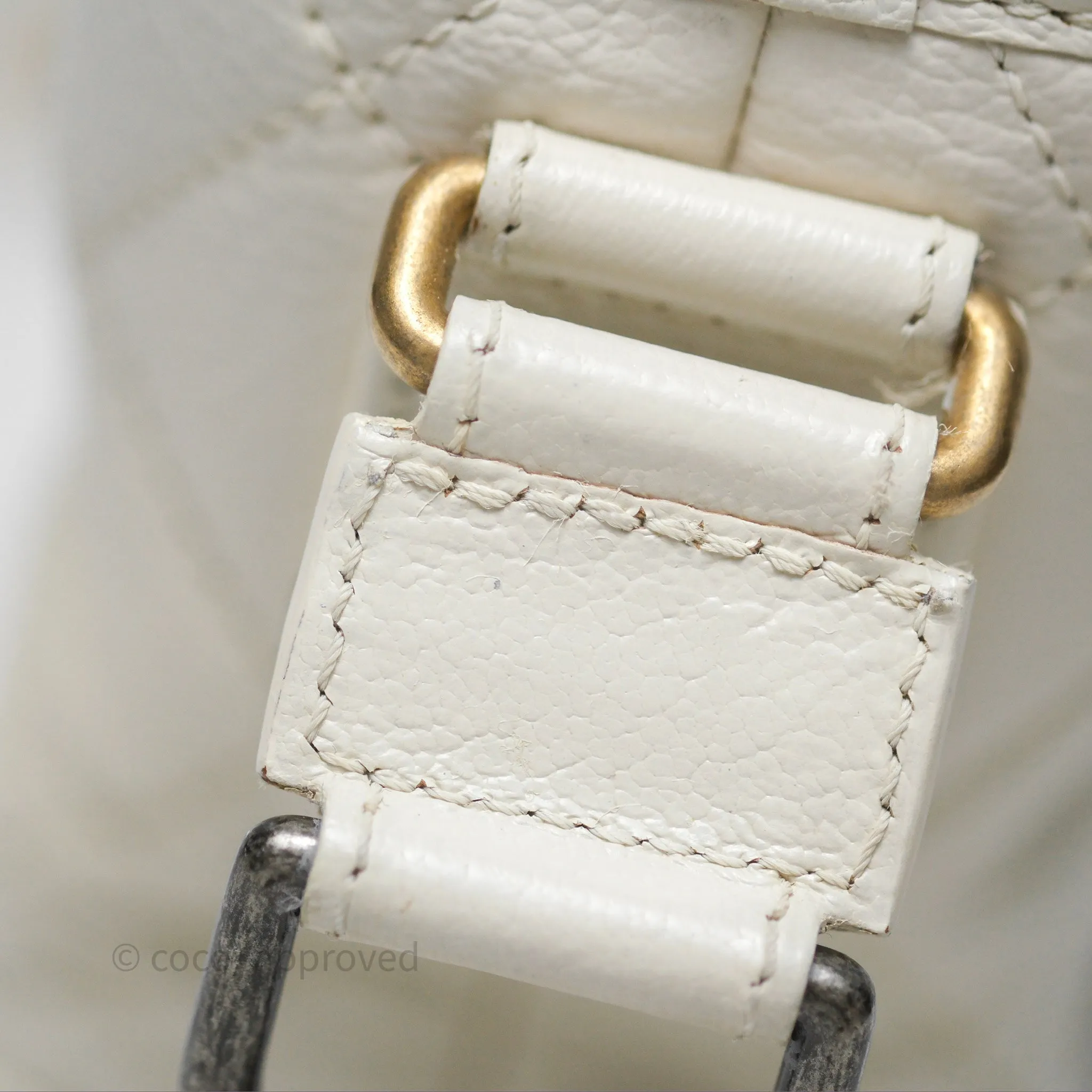 Chanel Small Gabrielle Hobo White Patent Goatskin Mixed Hardware