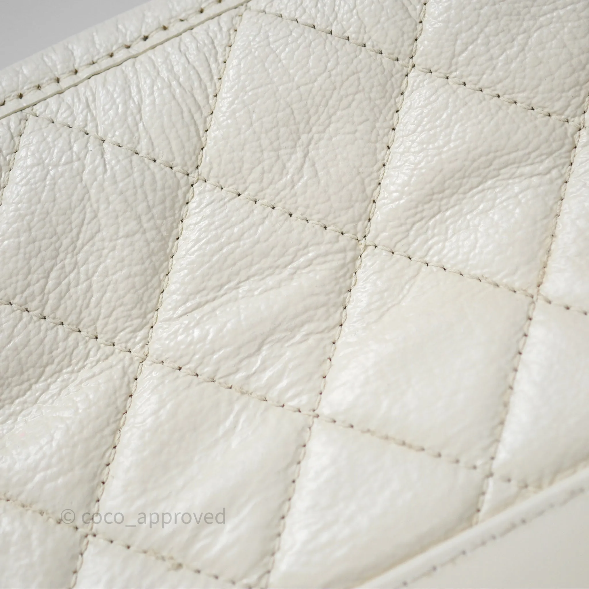 Chanel Small Gabrielle Hobo White Patent Goatskin Mixed Hardware