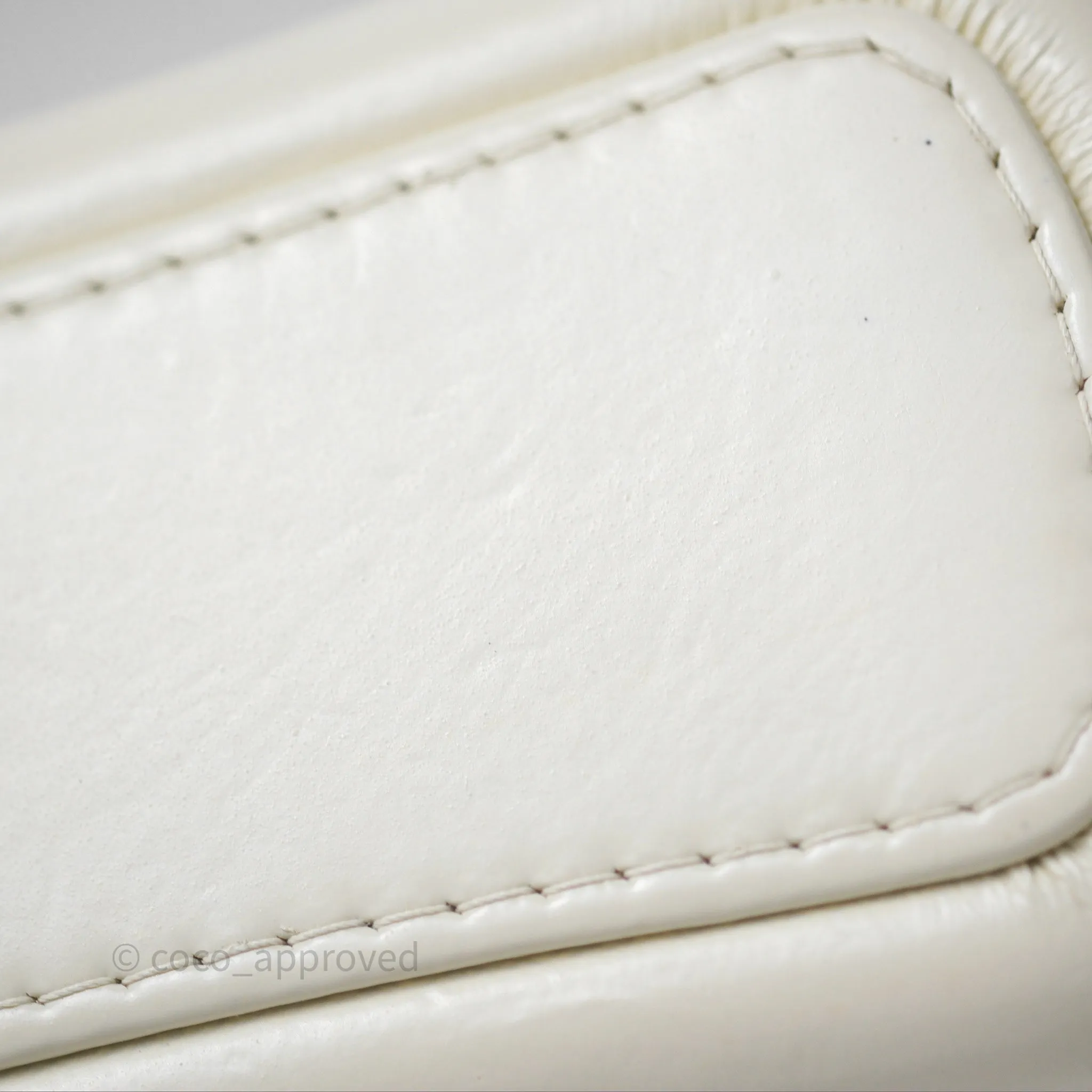 Chanel Small Gabrielle Hobo White Patent Goatskin Mixed Hardware