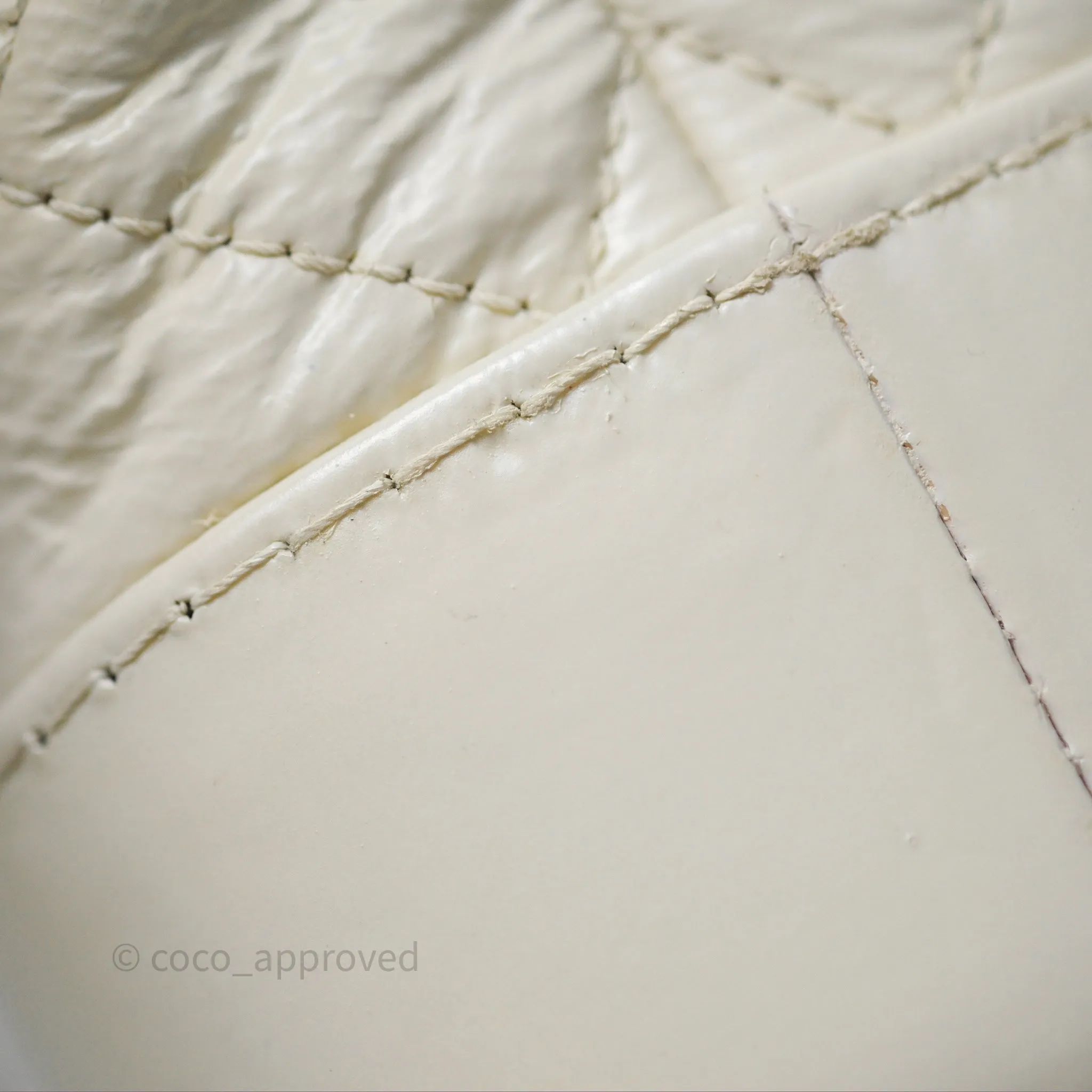 Chanel Small Gabrielle Hobo White Patent Goatskin Mixed Hardware