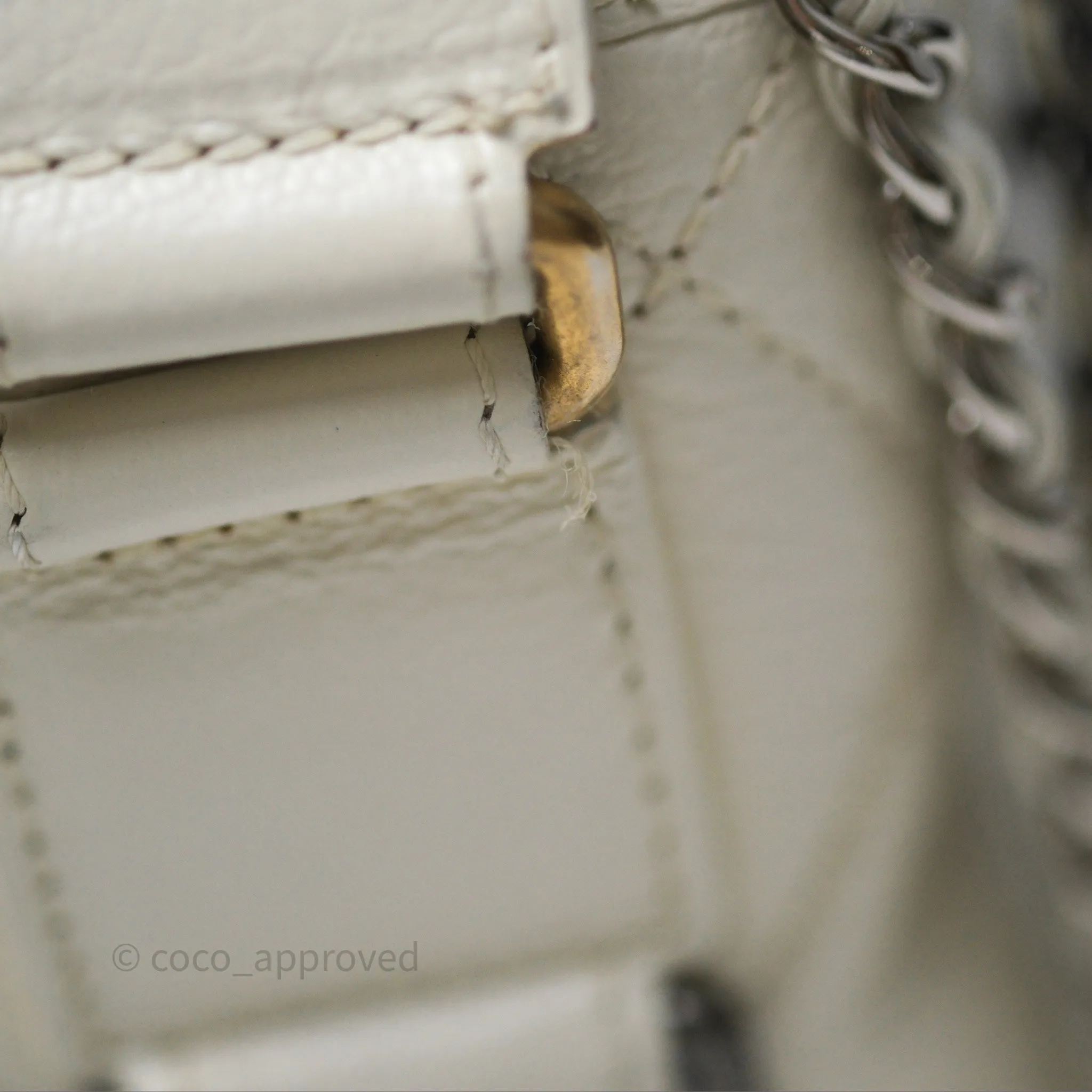 Chanel Small Gabrielle Hobo White Patent Goatskin Mixed Hardware
