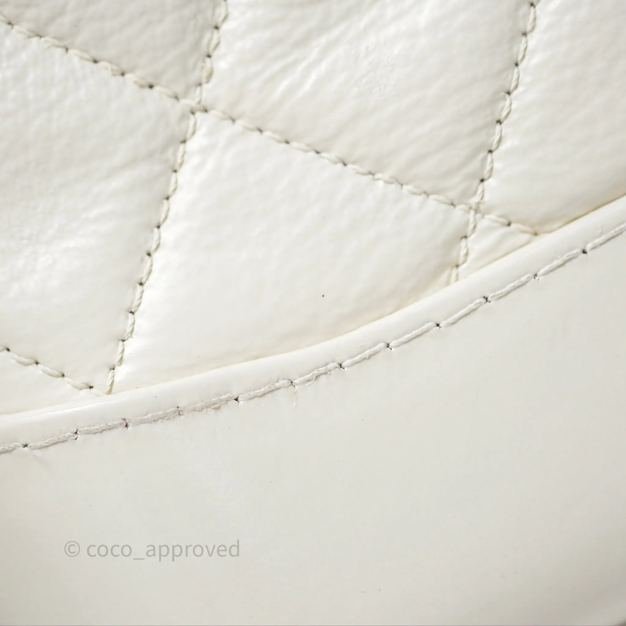 Chanel Small Gabrielle Hobo White Patent Goatskin Mixed Hardware