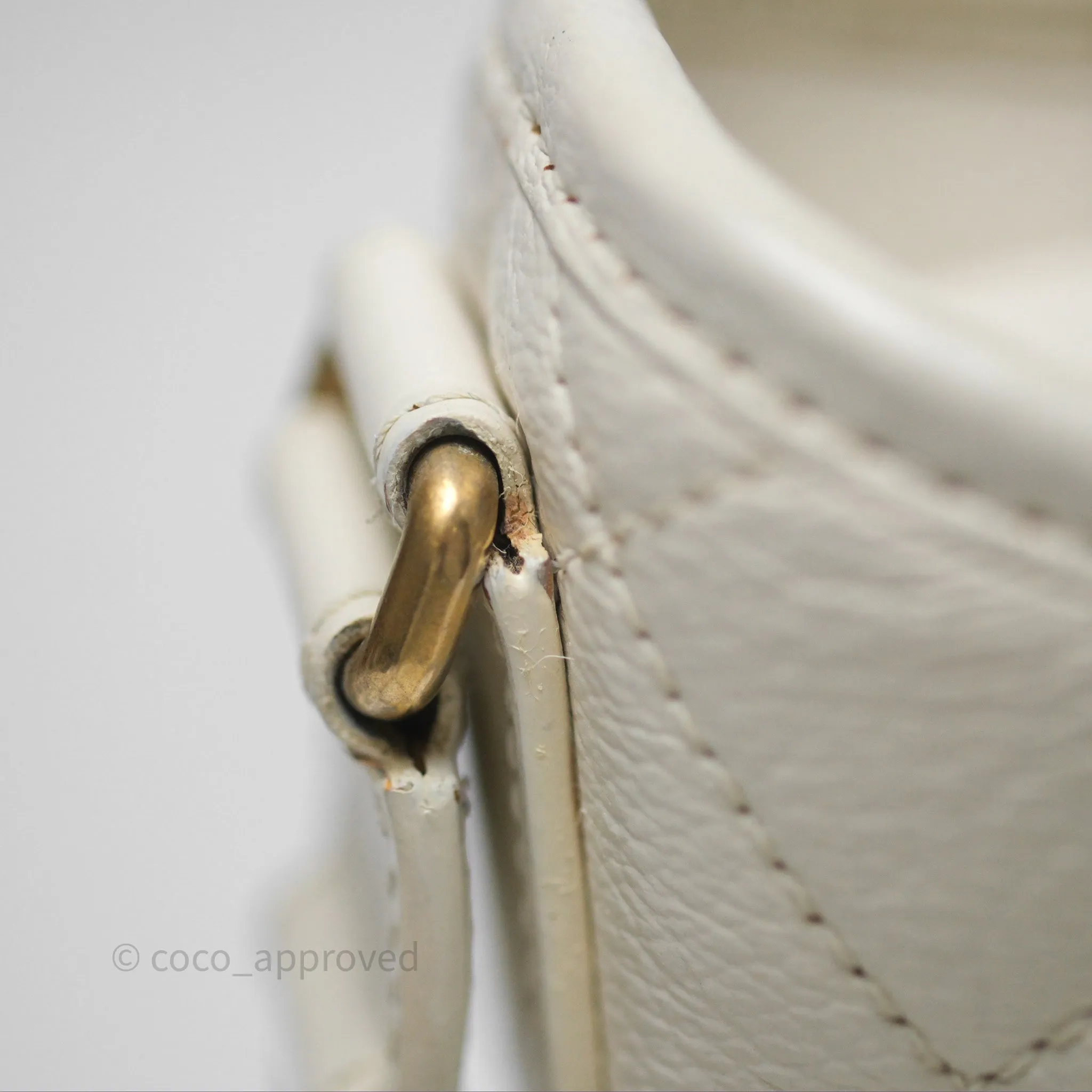 Chanel Small Gabrielle Hobo White Patent Goatskin Mixed Hardware