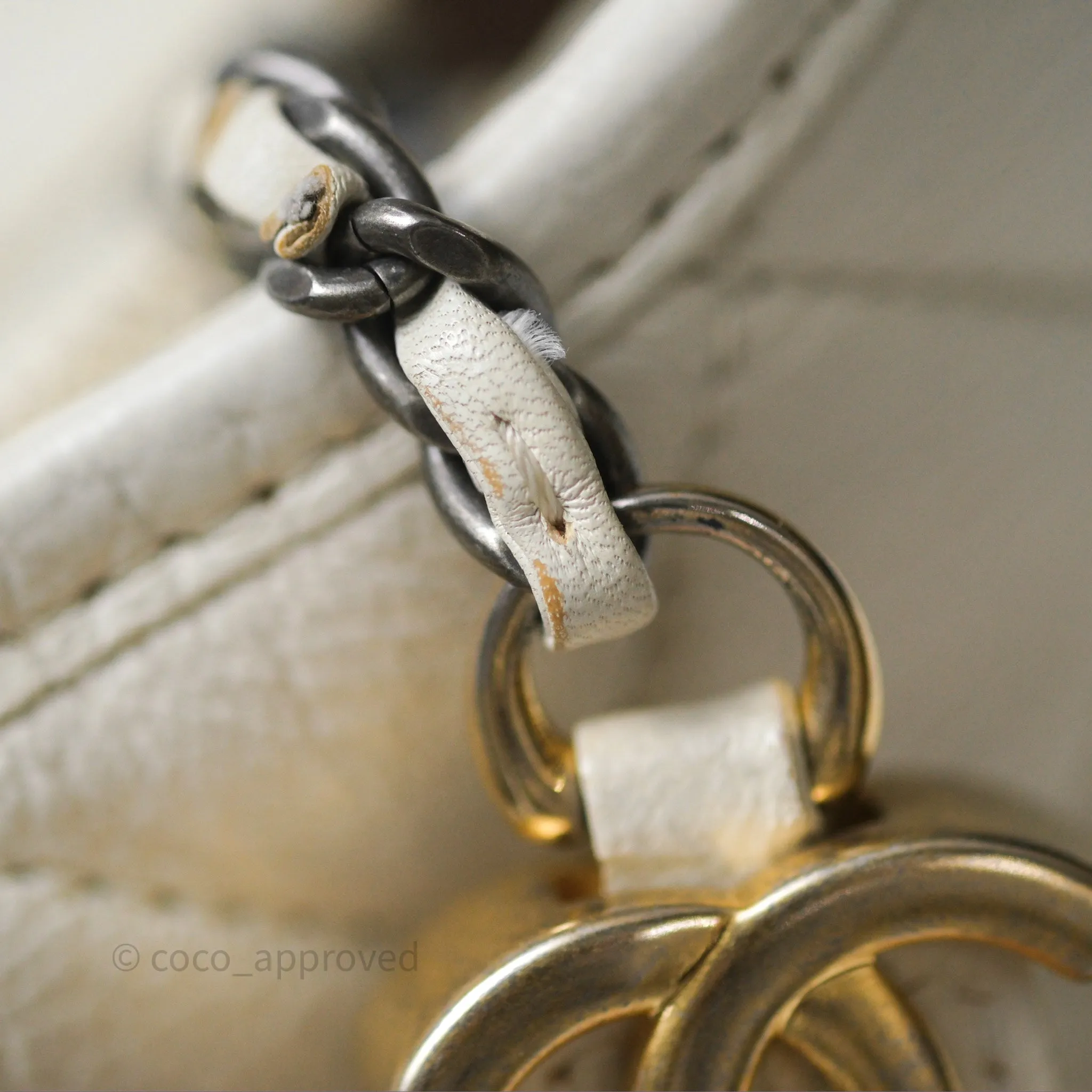 Chanel Small Gabrielle Hobo White Patent Goatskin Mixed Hardware