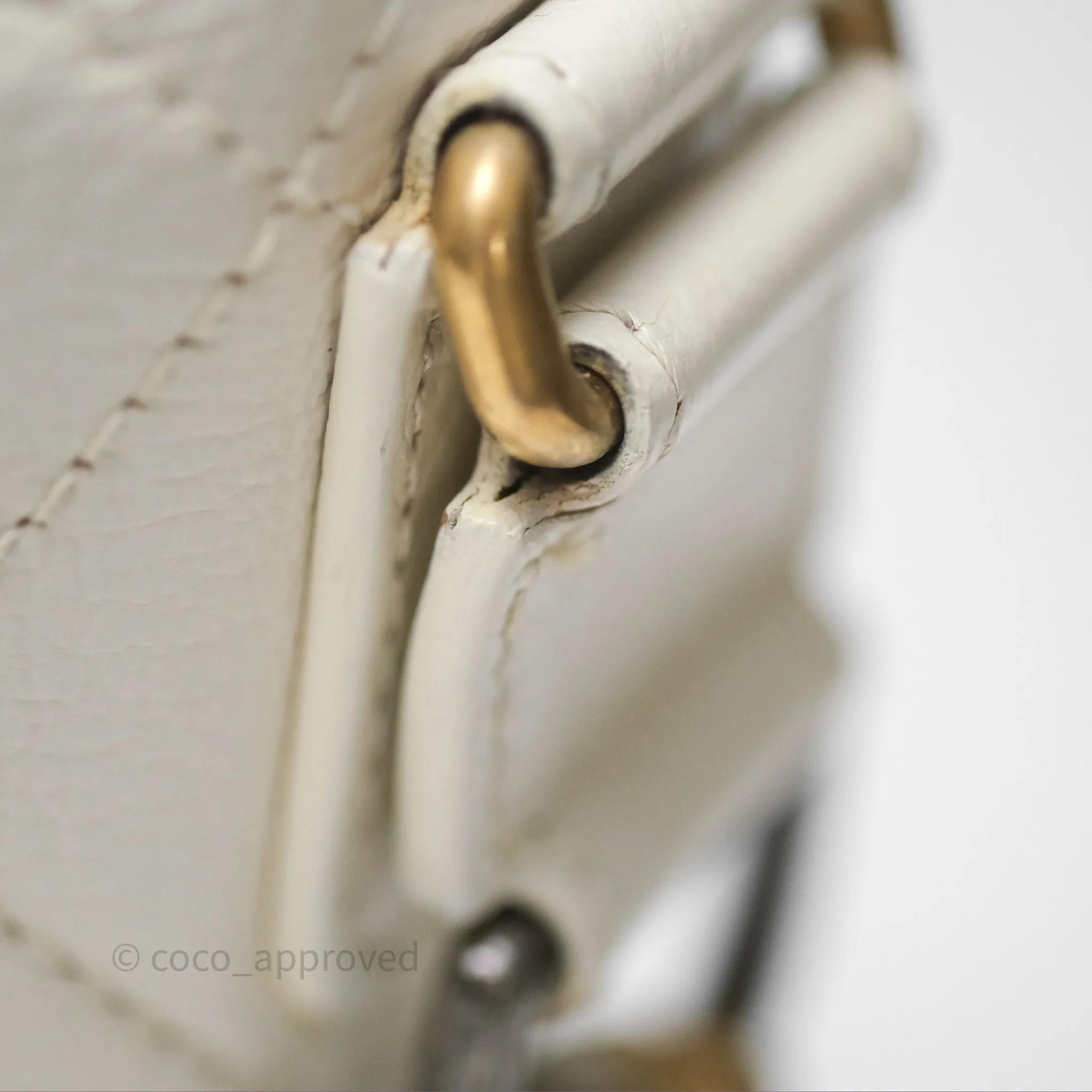 Chanel Small Gabrielle Hobo White Patent Goatskin Mixed Hardware