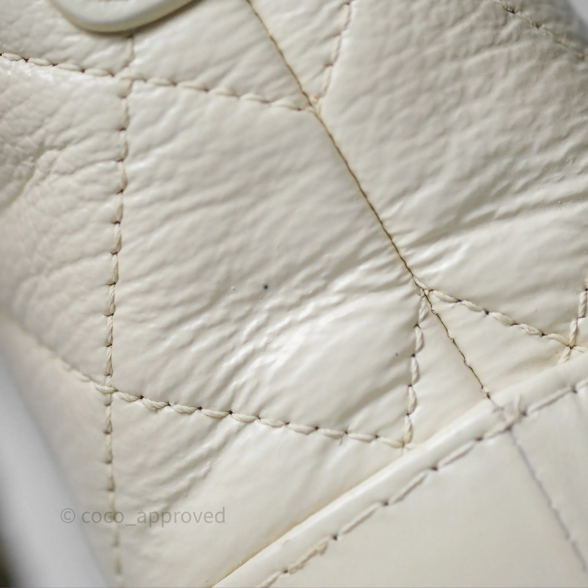 Chanel Small Gabrielle Hobo White Patent Goatskin Mixed Hardware