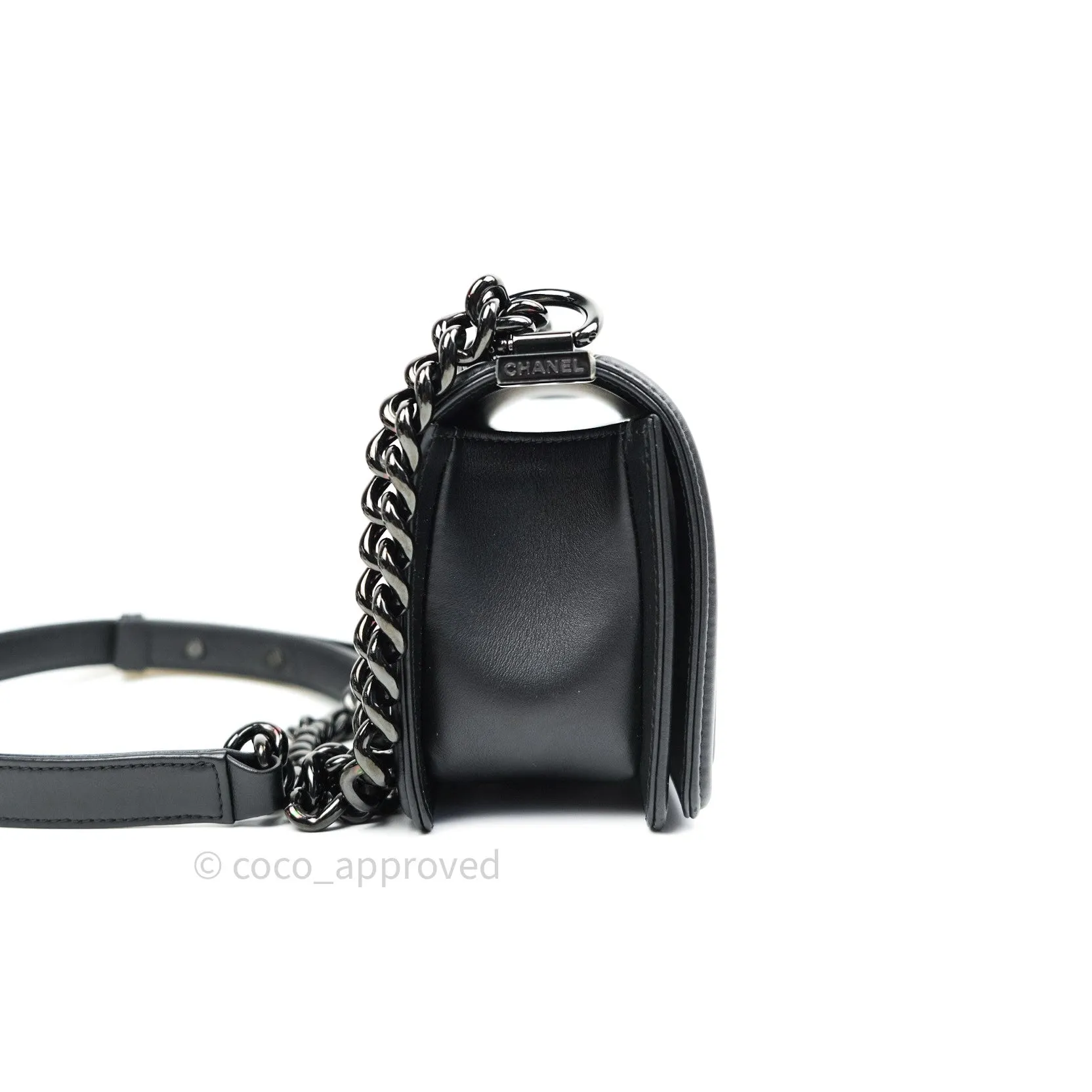 Chanel So Black Small Boy Quilted Black Calfskin Black Hardware