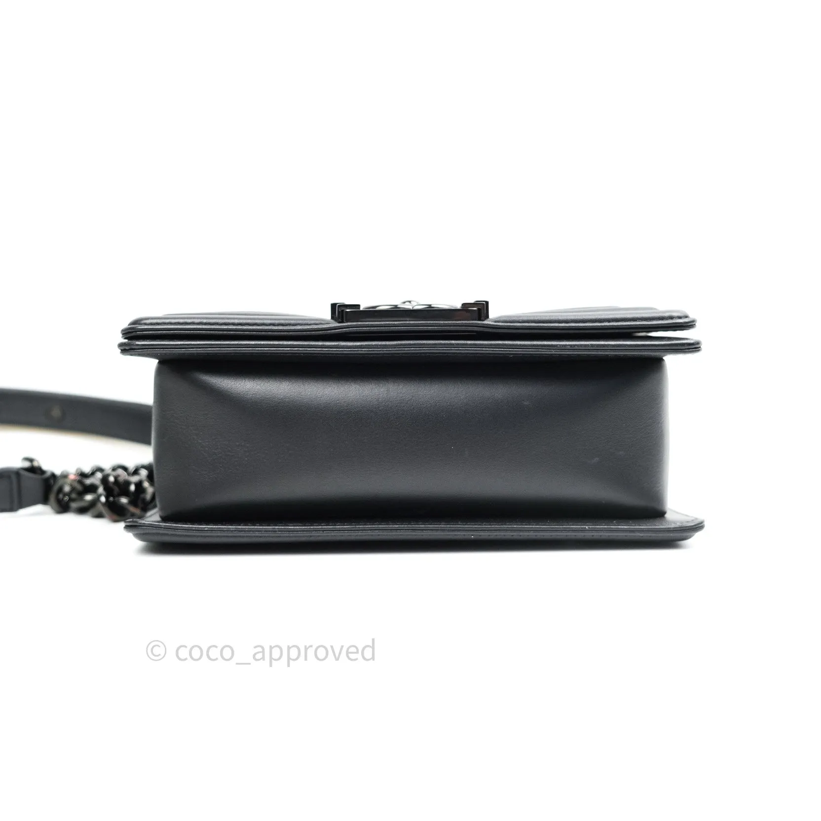 Chanel So Black Small Boy Quilted Black Calfskin Black Hardware