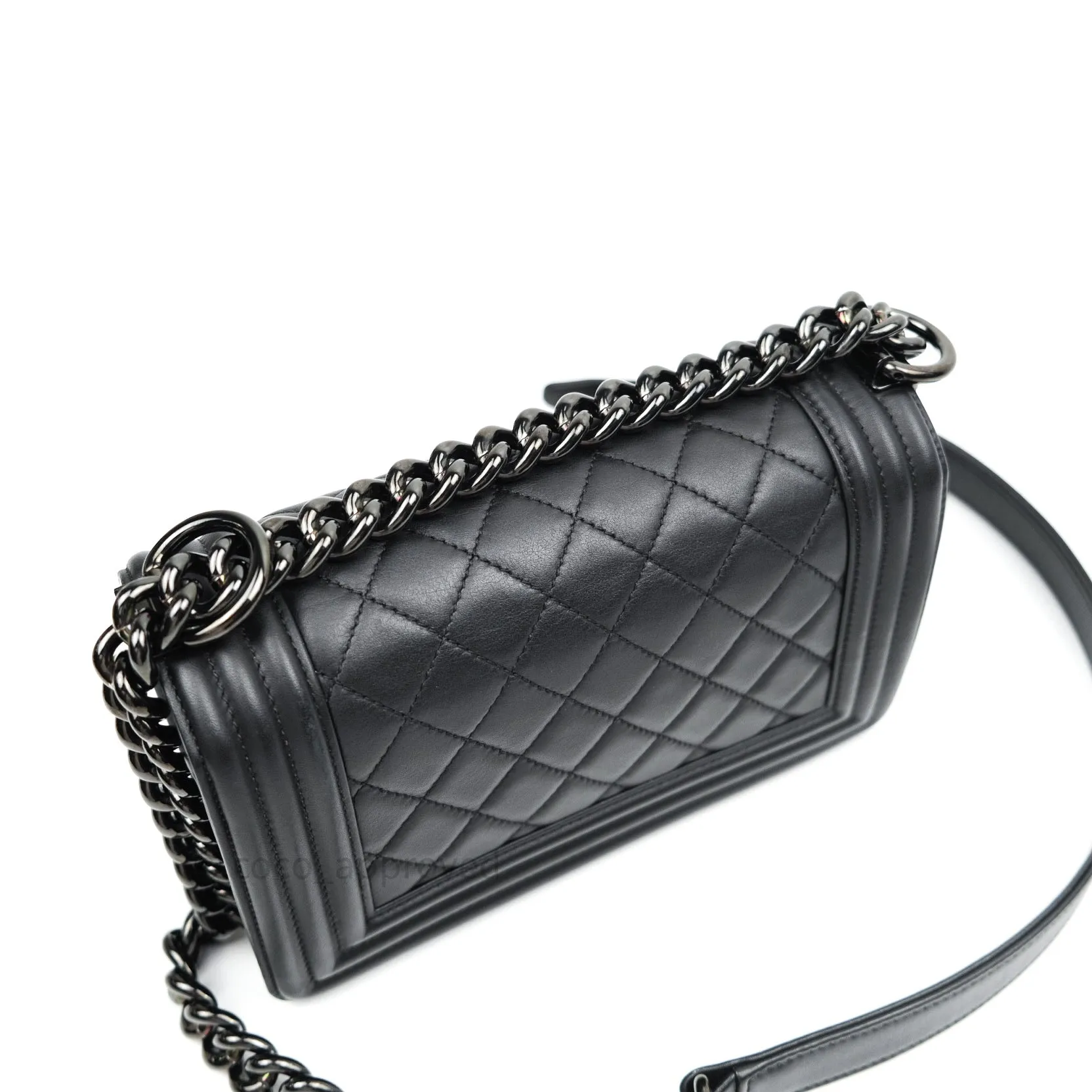 Chanel So Black Small Boy Quilted Black Calfskin Black Hardware