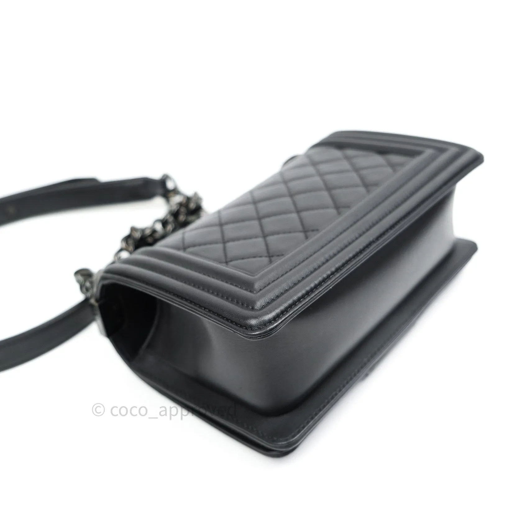 Chanel So Black Small Boy Quilted Black Calfskin Black Hardware