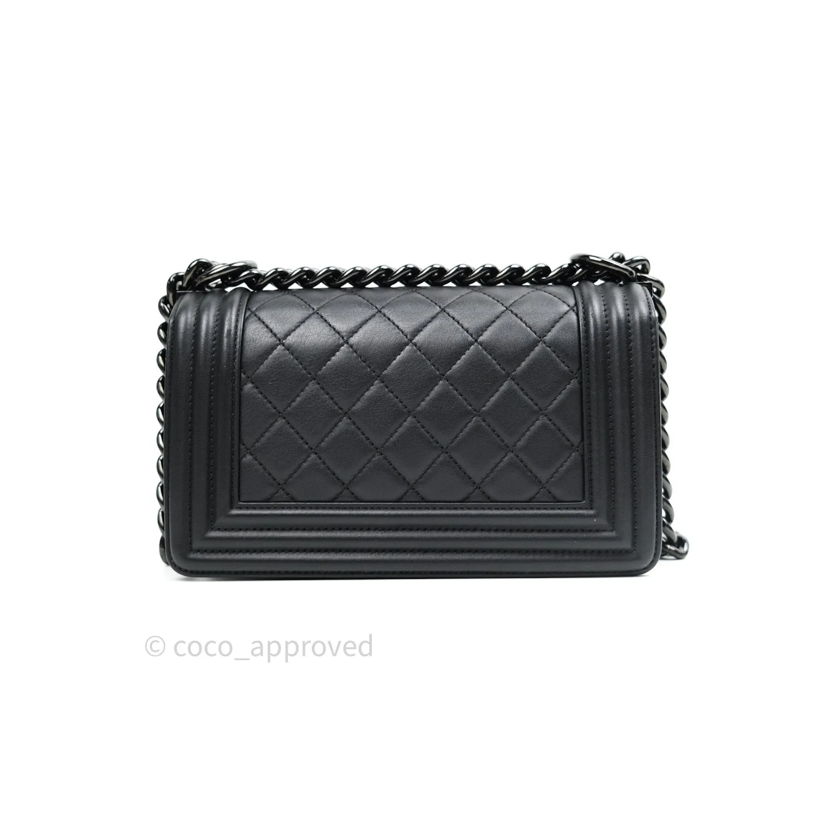 Chanel So Black Small Boy Quilted Black Calfskin Black Hardware