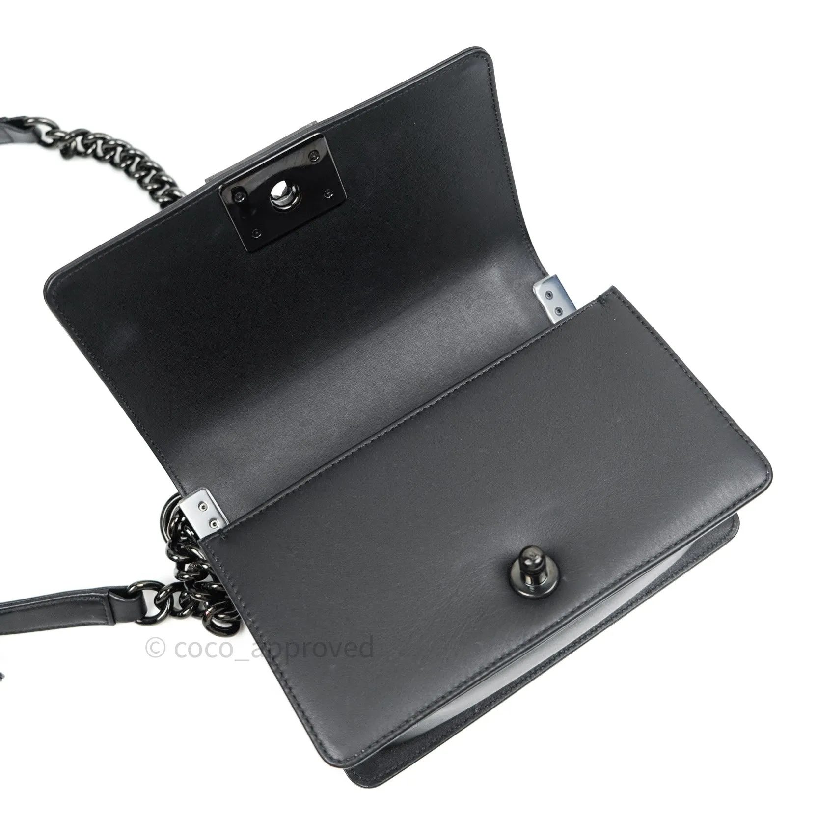 Chanel So Black Small Boy Quilted Black Calfskin Black Hardware