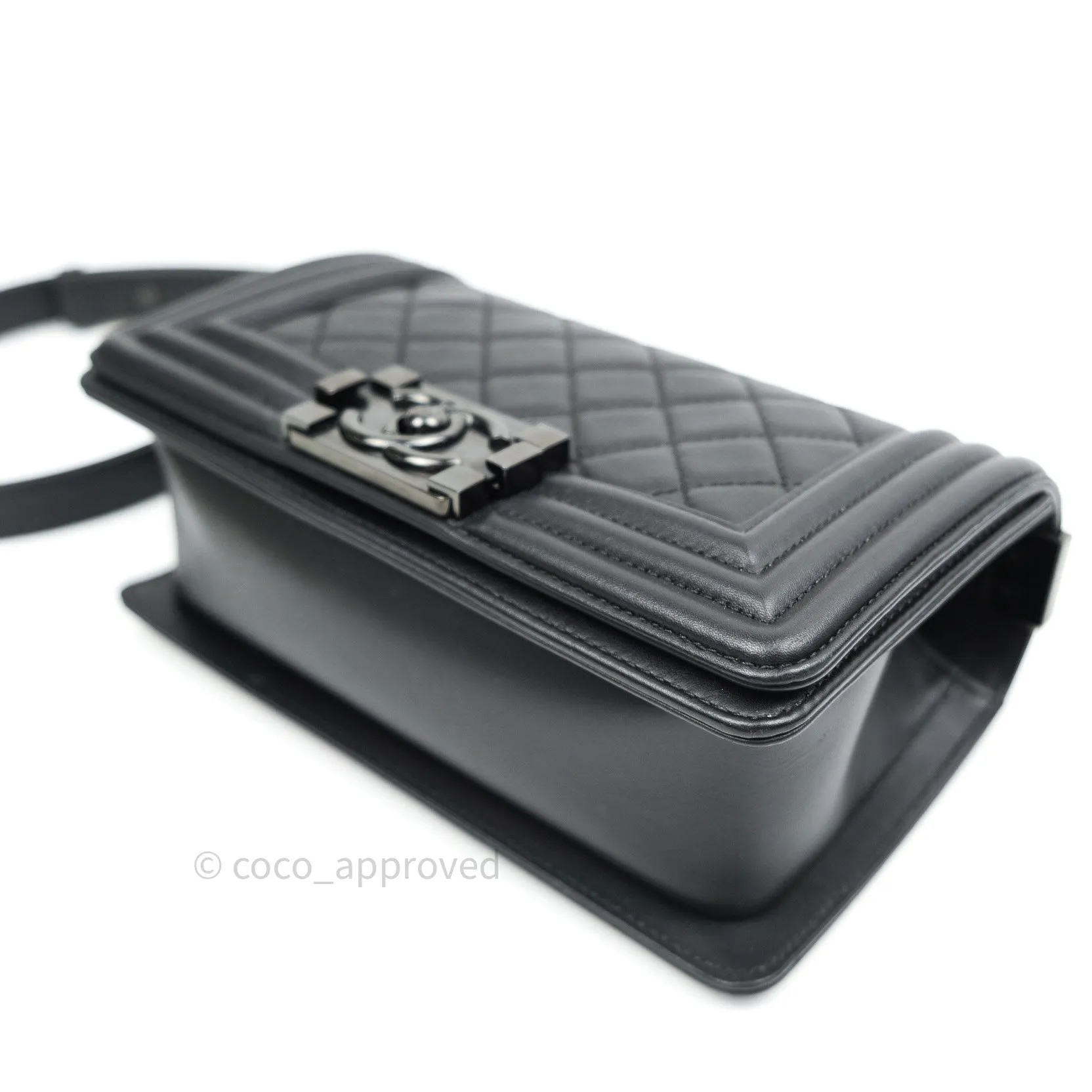 Chanel So Black Small Boy Quilted Black Calfskin Black Hardware