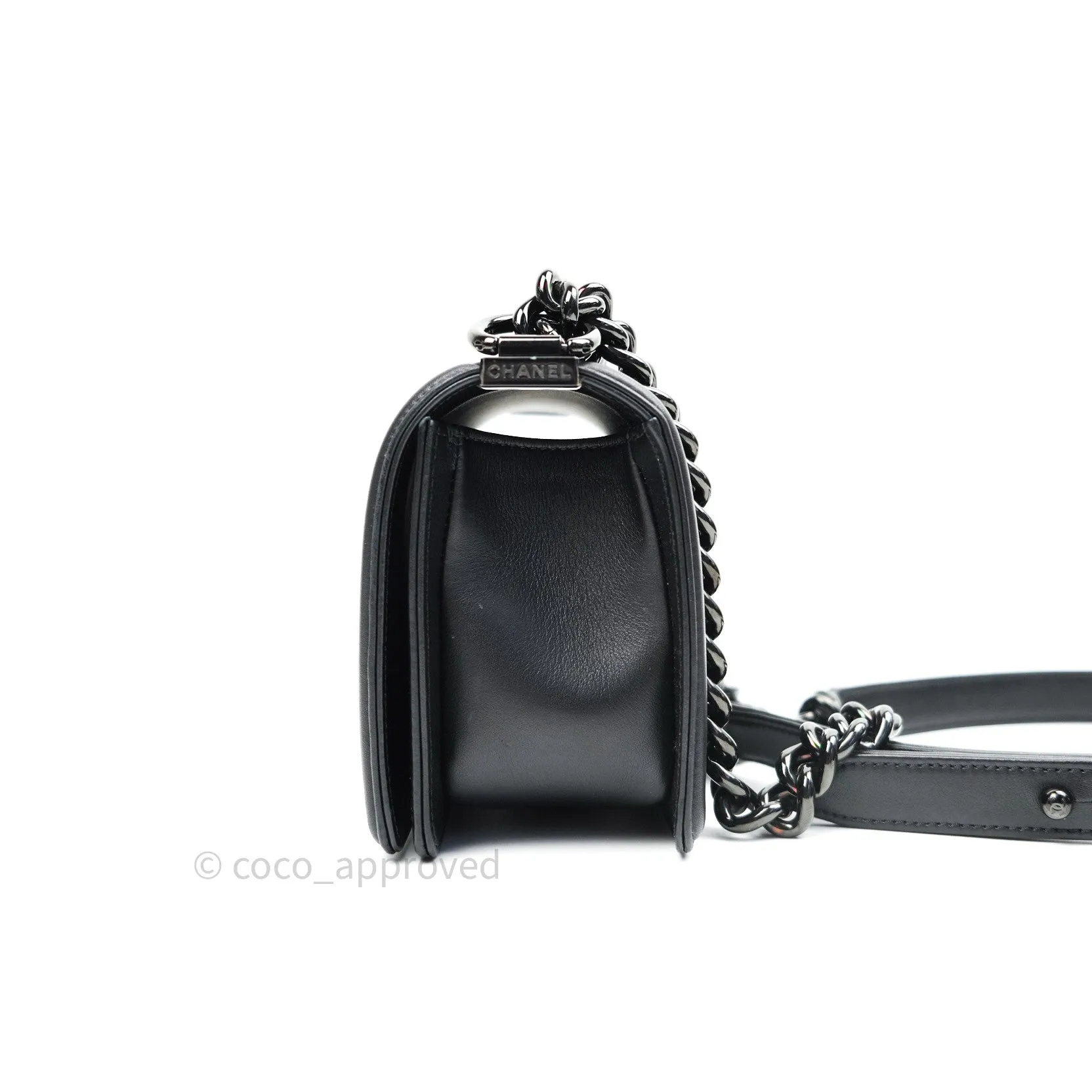 Chanel So Black Small Boy Quilted Black Calfskin Black Hardware