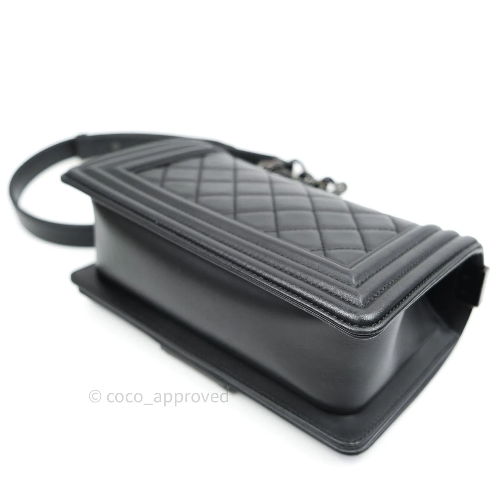 Chanel So Black Small Boy Quilted Black Calfskin Black Hardware