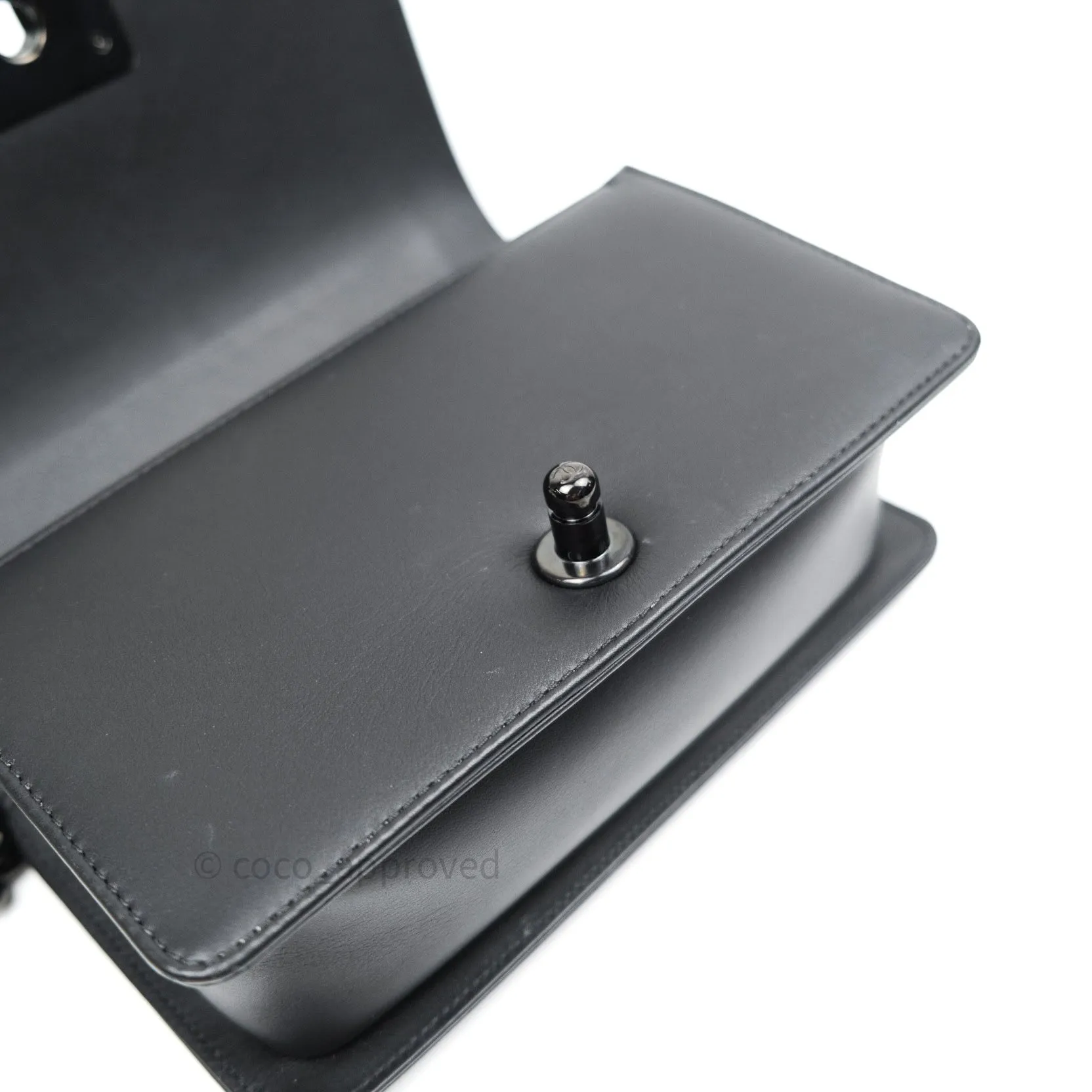 Chanel So Black Small Boy Quilted Black Calfskin Black Hardware