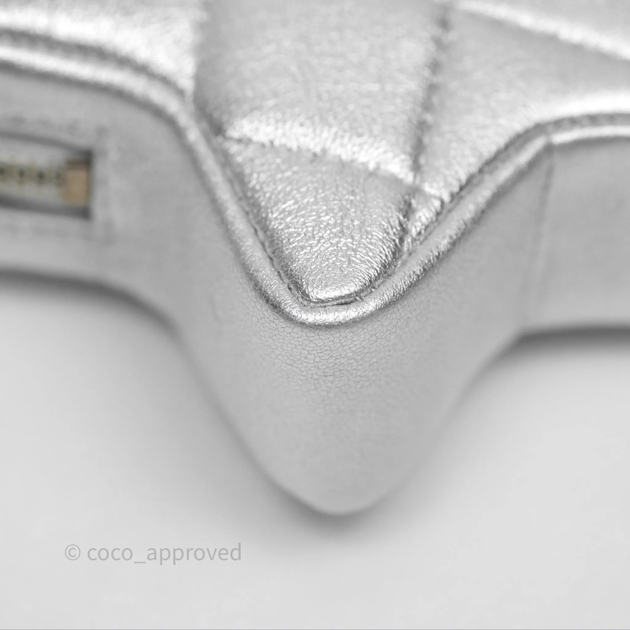 Chanel Star Coin Purse Metallic Silver Lambskin Silver Hardware