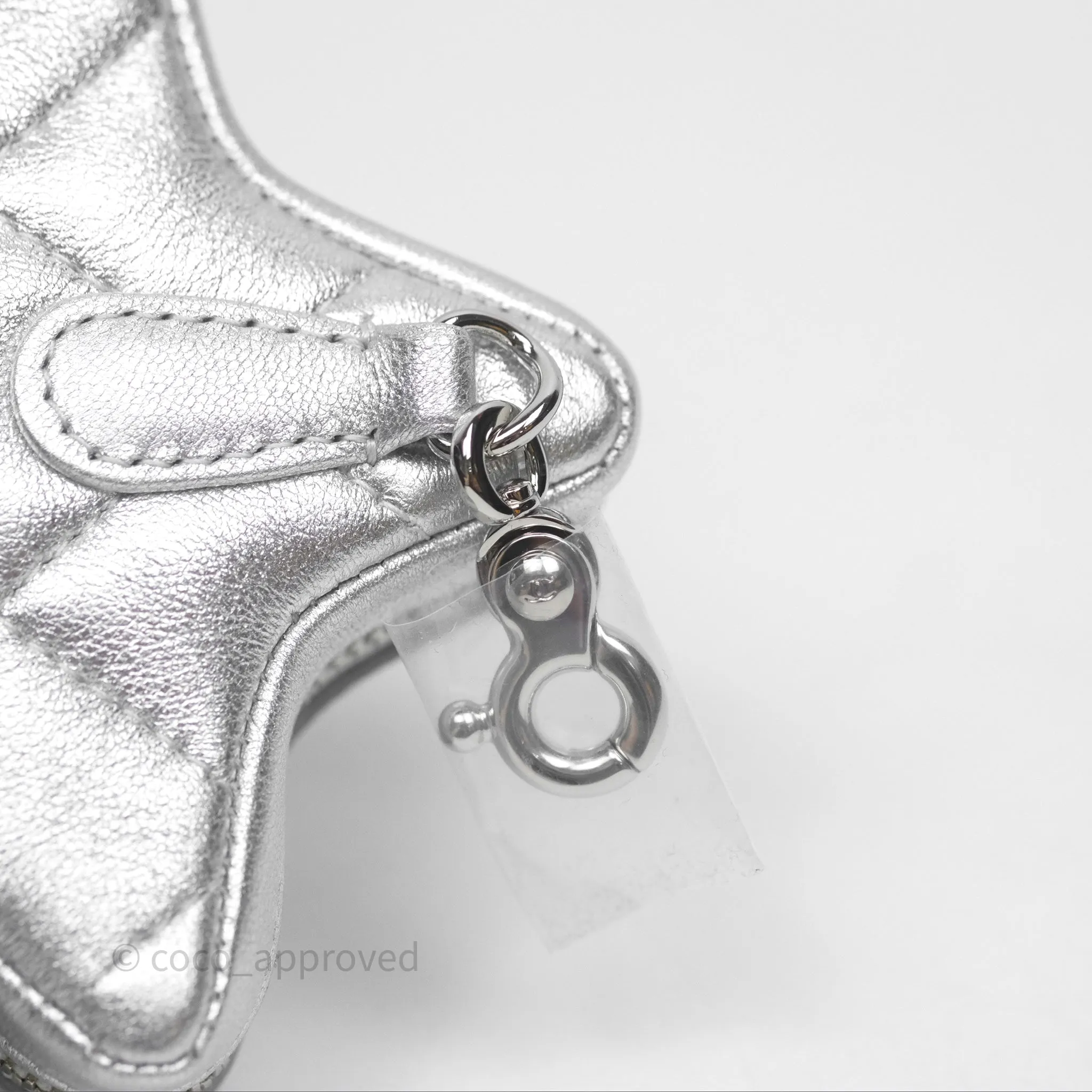 Chanel Star Coin Purse Metallic Silver Lambskin Silver Hardware