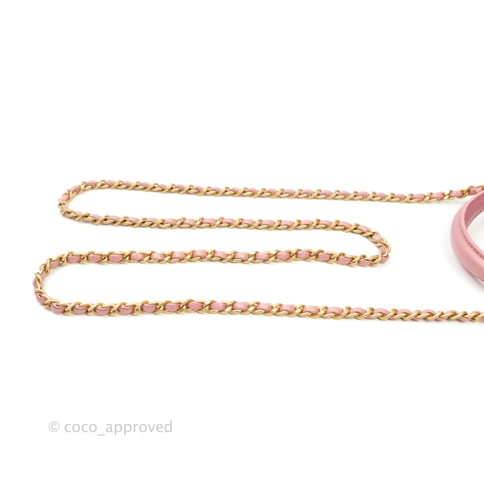 Chanel Top Handle Mini Rectangular Flap Bag Iridescent Dark Pink Lambskin Aged Gold Hardware