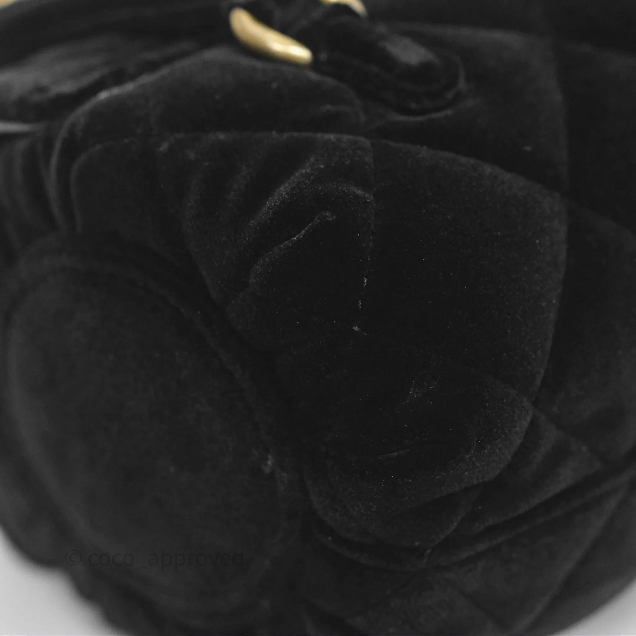 Chanel Velvet Mini Bag Black Gold Hardware