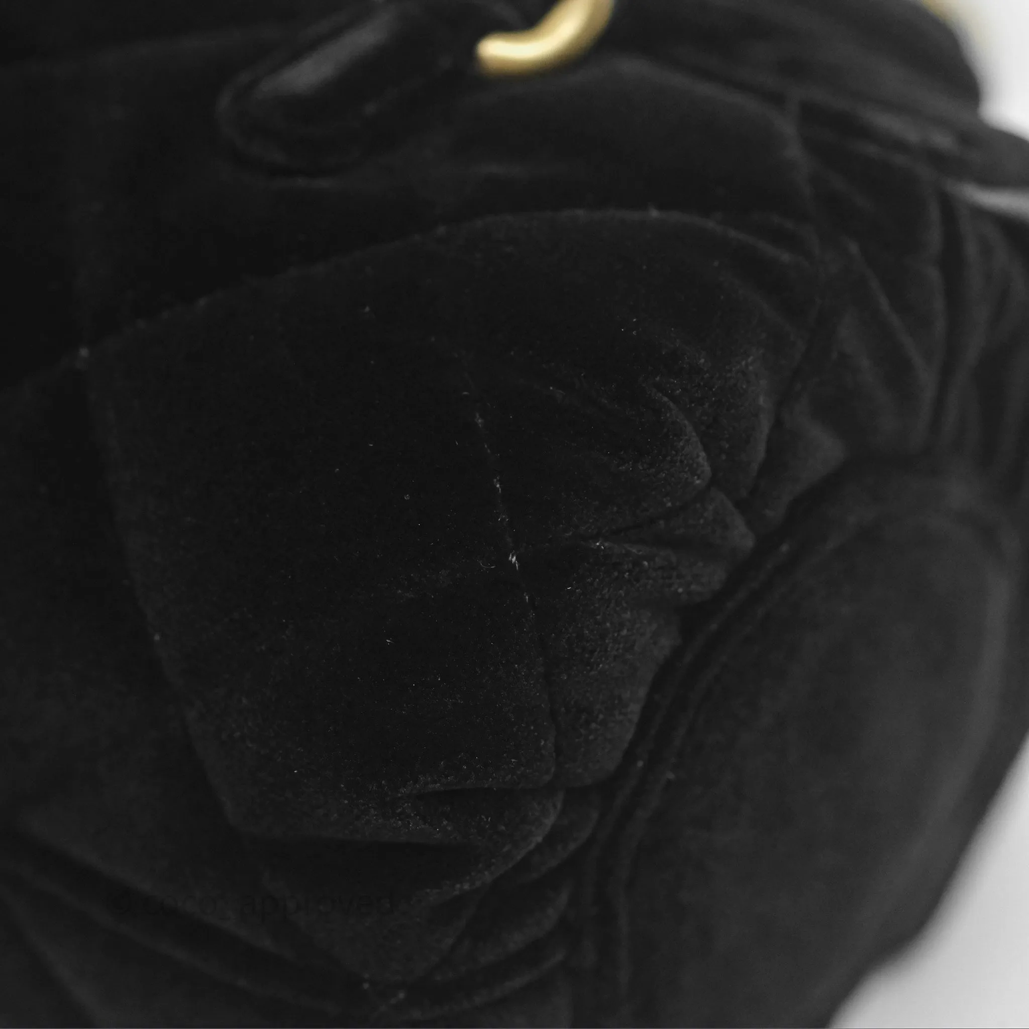 Chanel Velvet Mini Bag Black Gold Hardware
