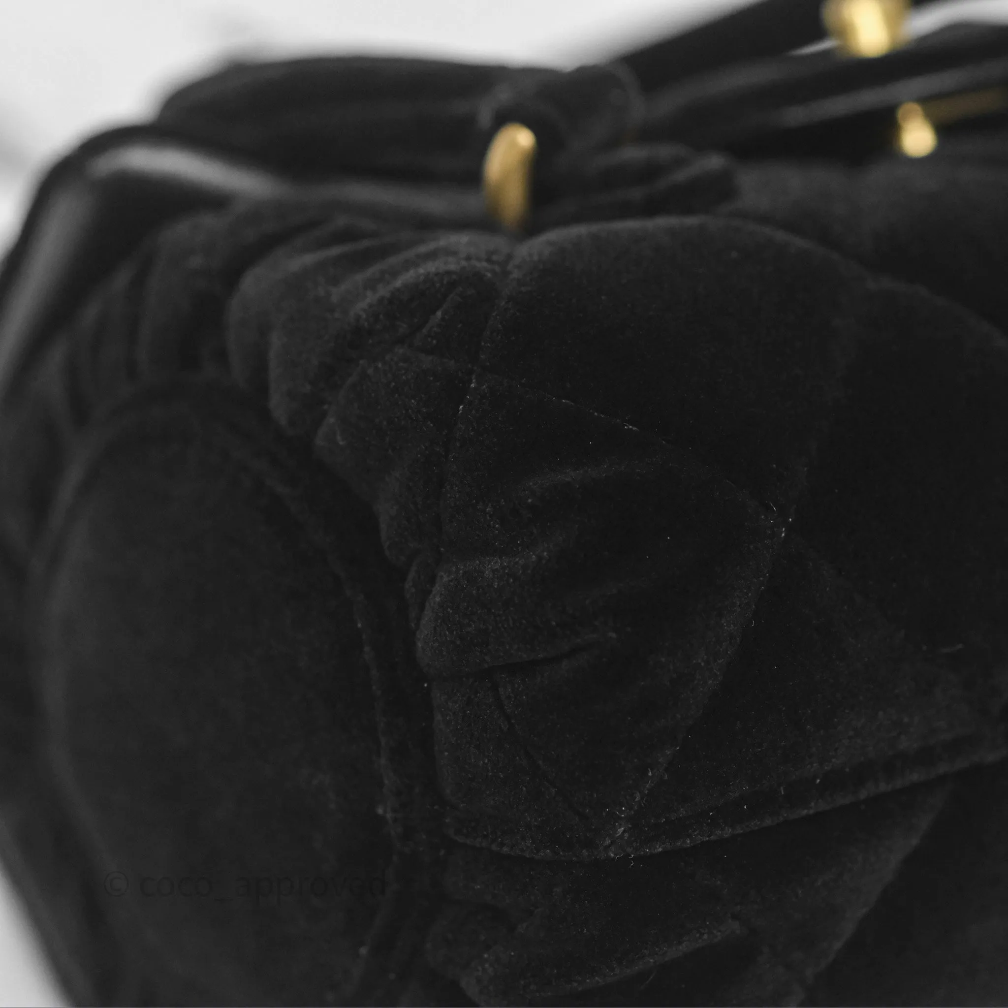 Chanel Velvet Mini Bag Black Gold Hardware