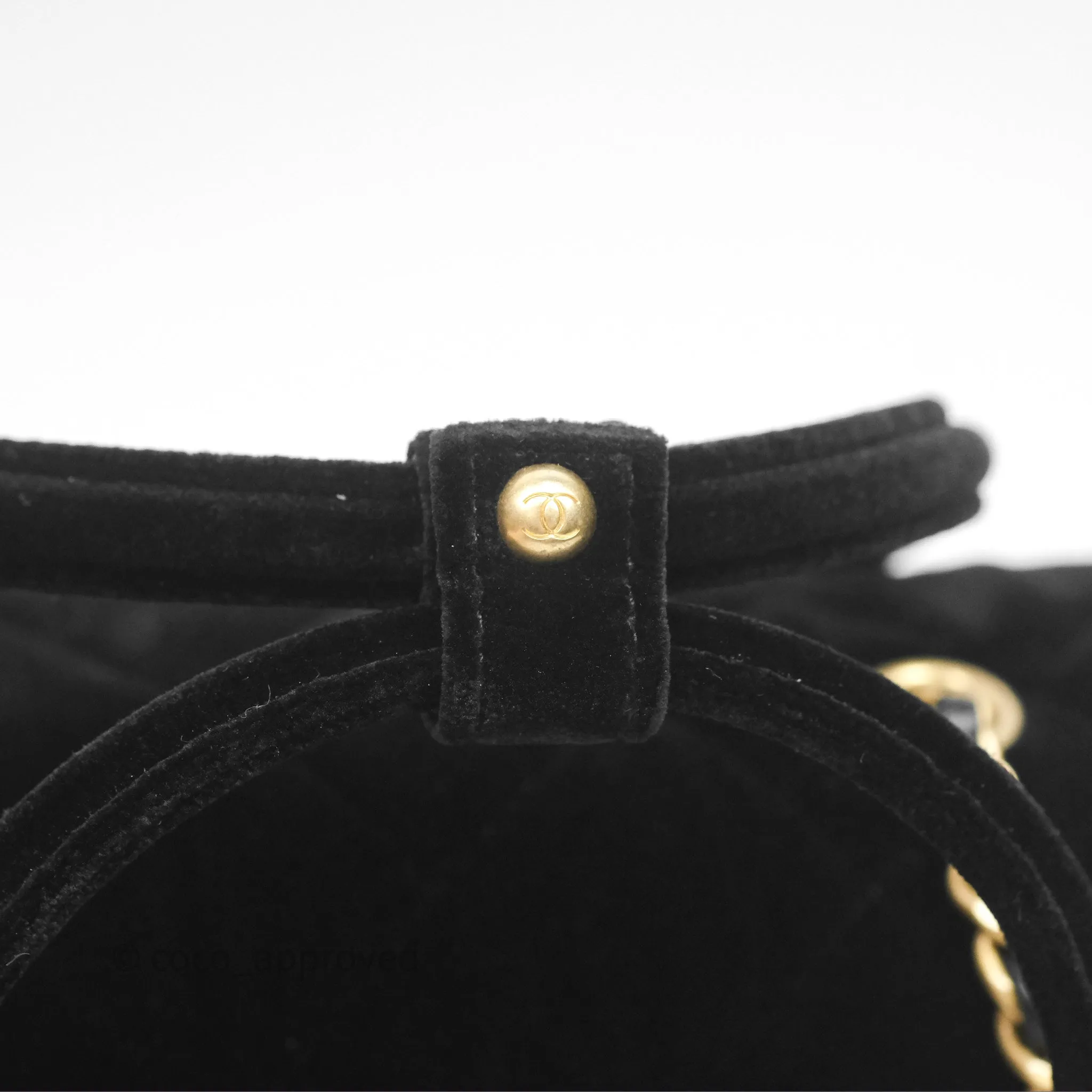 Chanel Velvet Mini Bag Black Gold Hardware