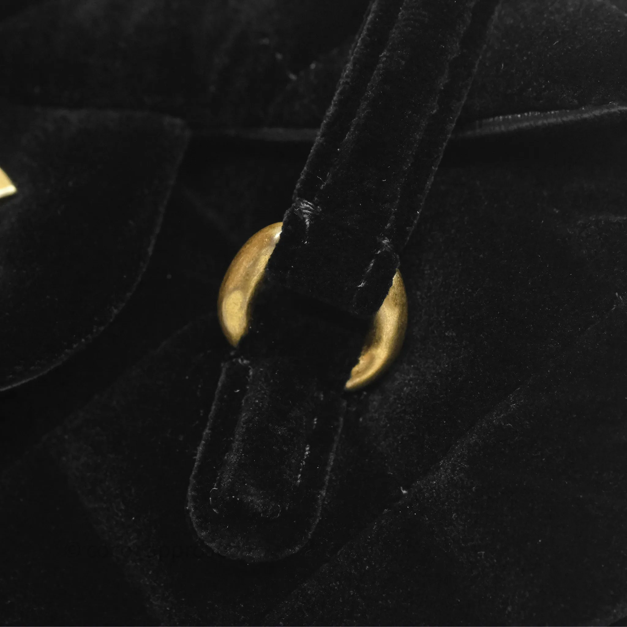 Chanel Velvet Mini Bag Black Gold Hardware