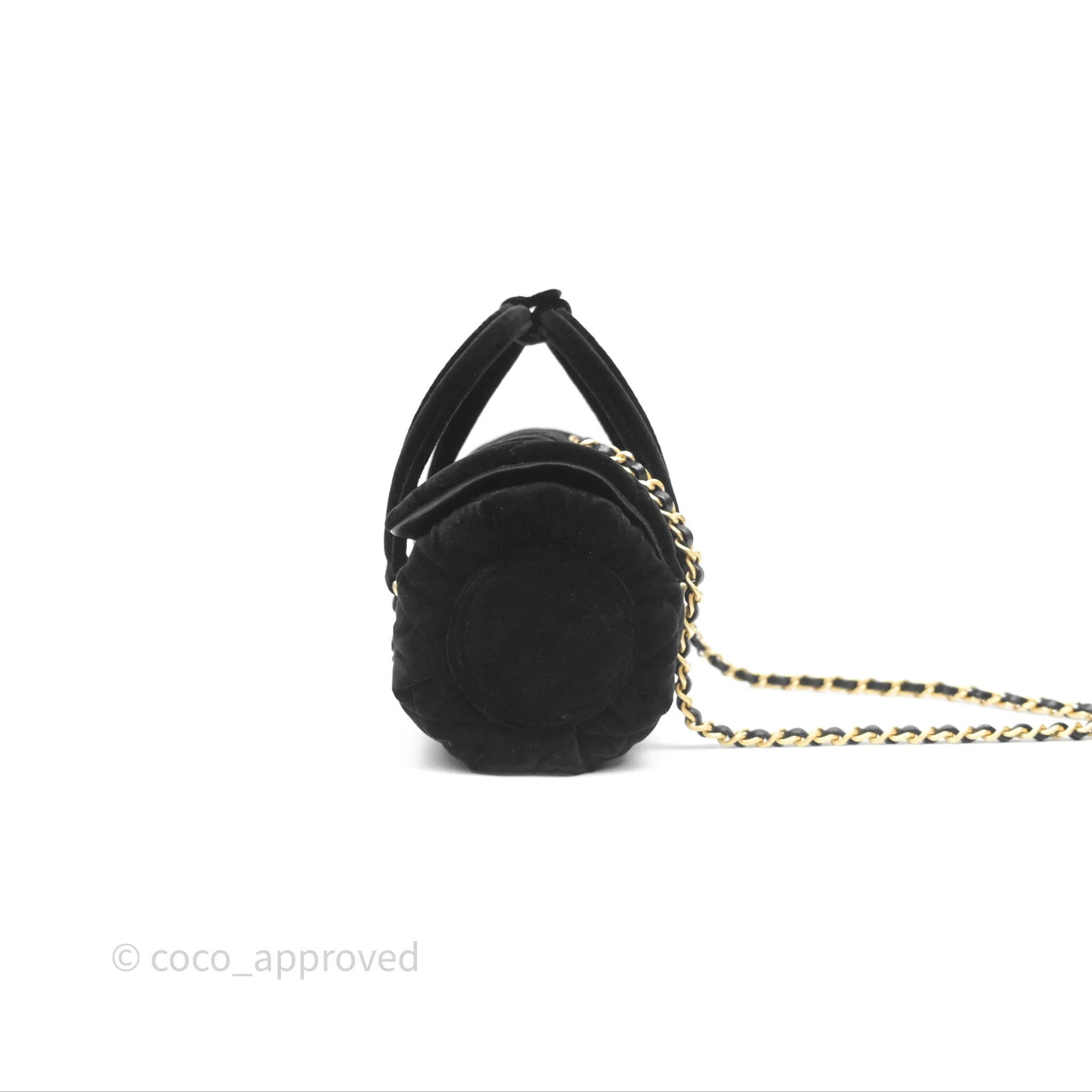 Chanel Velvet Mini Bag Black Gold Hardware