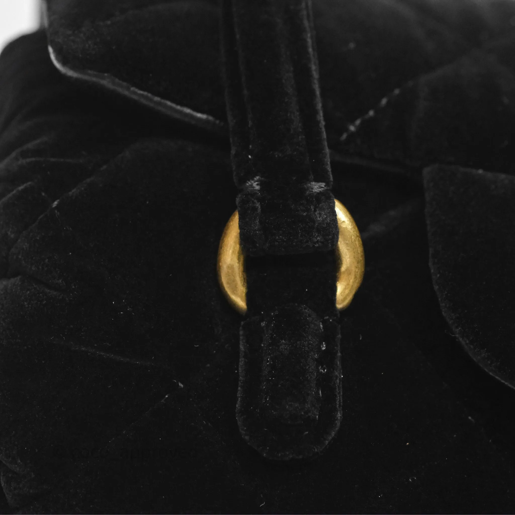 Chanel Velvet Mini Bag Black Gold Hardware