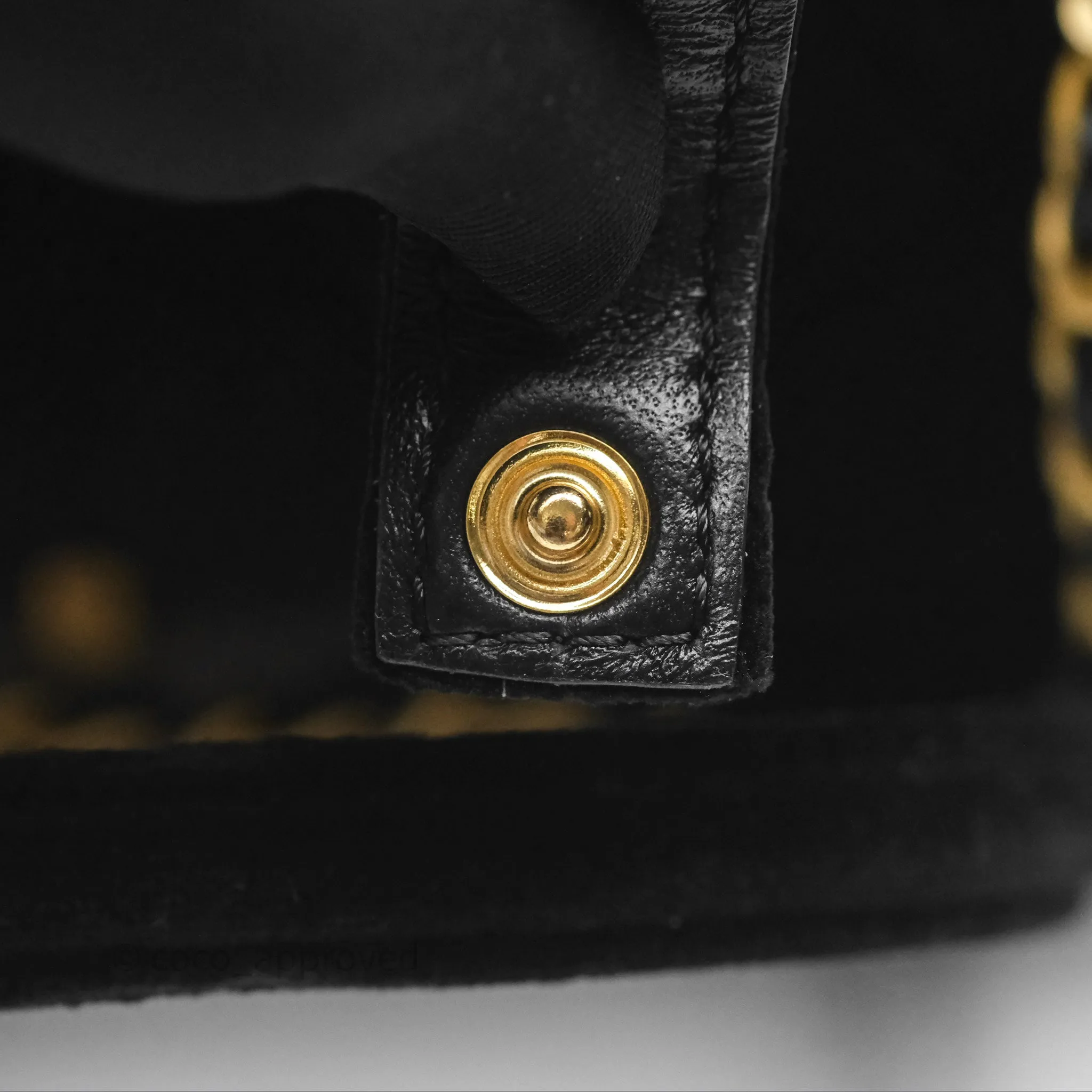 Chanel Velvet Mini Bag Black Gold Hardware