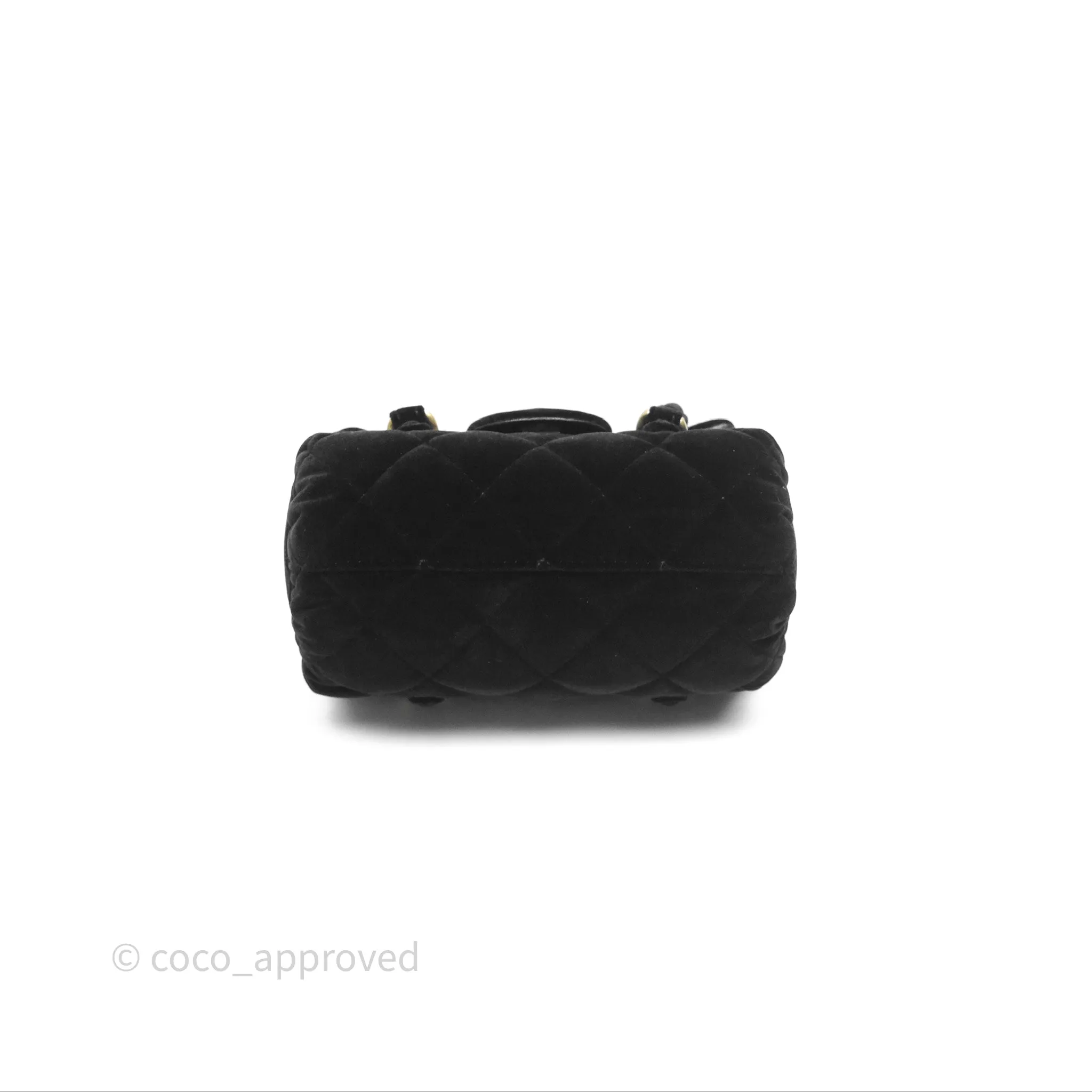 Chanel Velvet Mini Bag Black Gold Hardware