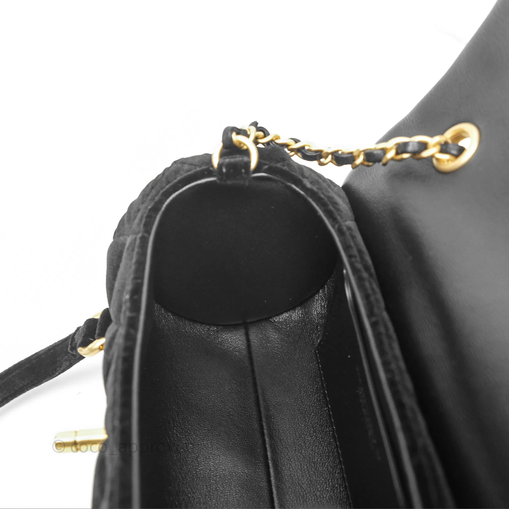 Chanel Velvet Mini Bag Black Gold Hardware