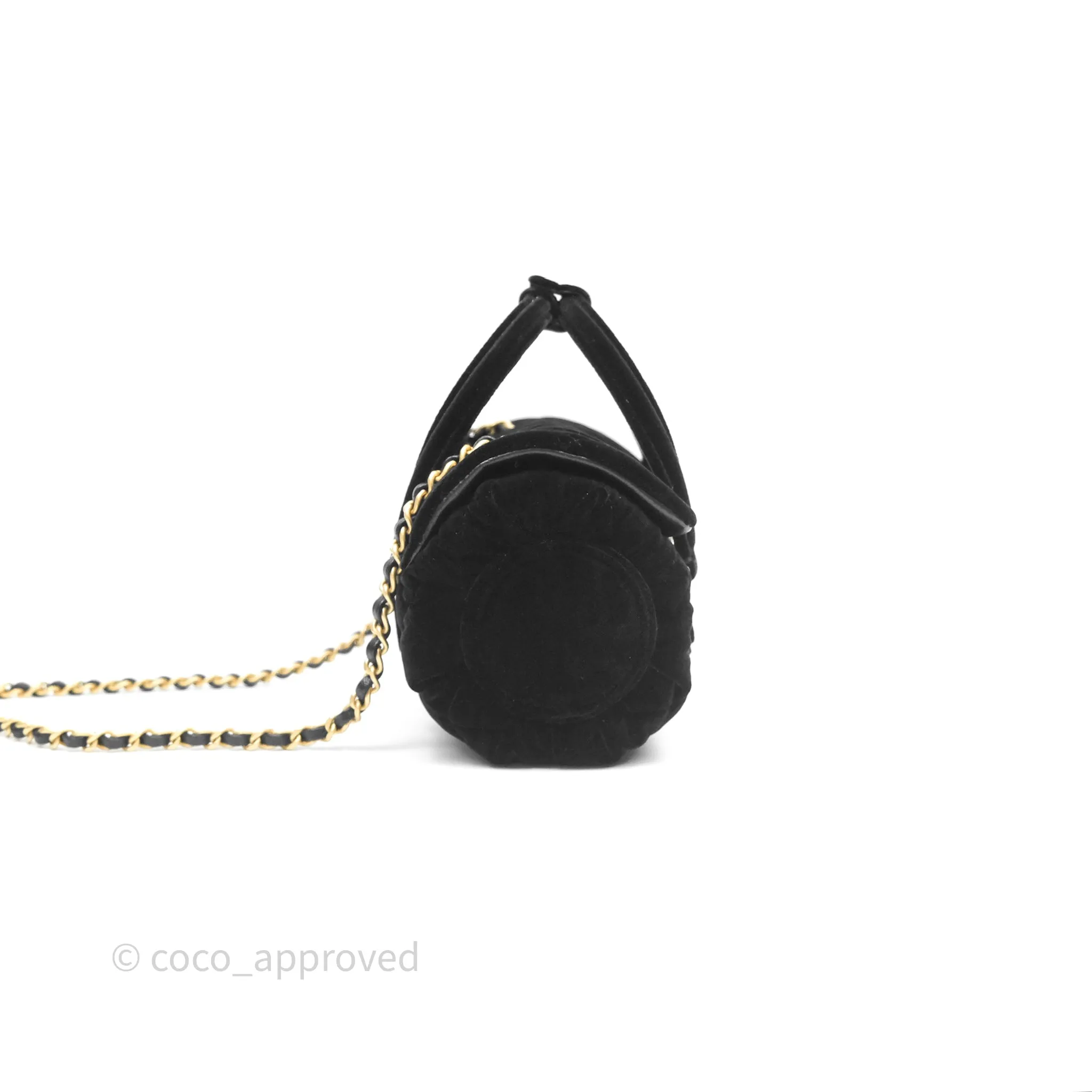 Chanel Velvet Mini Bag Black Gold Hardware