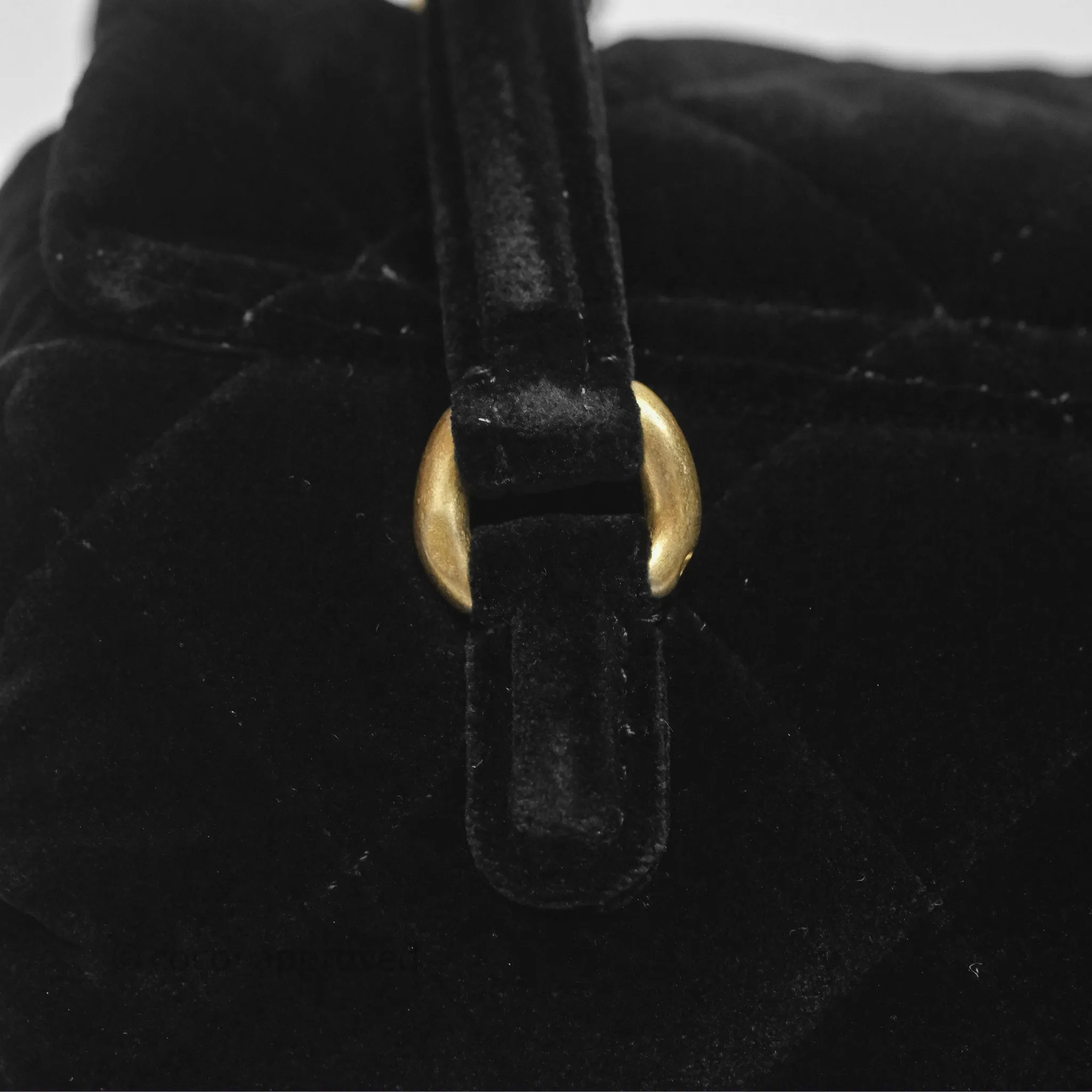 Chanel Velvet Mini Bag Black Gold Hardware