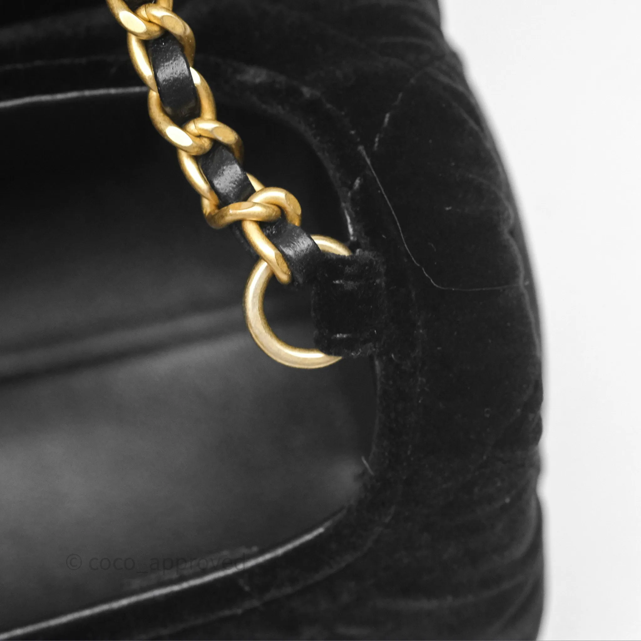 Chanel Velvet Mini Bag Black Gold Hardware