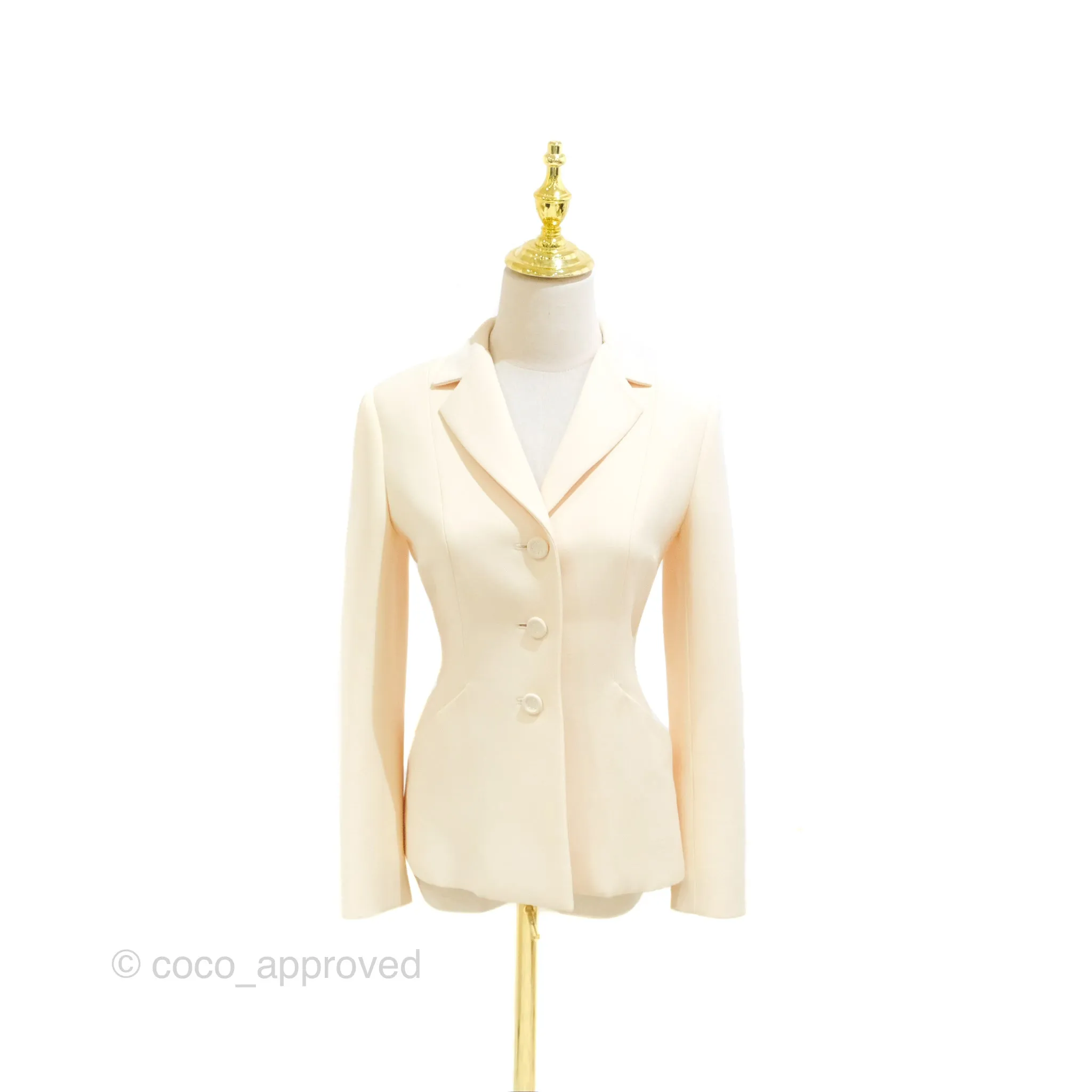 Christian Dior 30 Montaigne Blazer Bar Jacket Light Beige Size 34