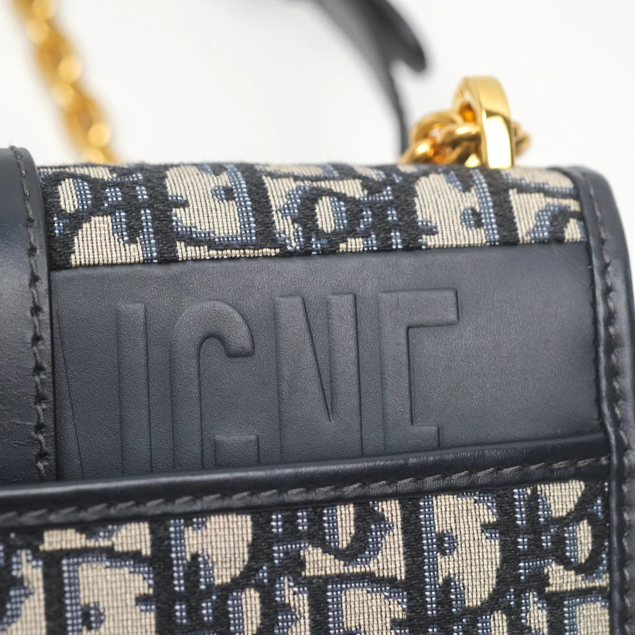 Christian Dior 30 Montaigne with Chain Blue Dior Oblique Jacquard