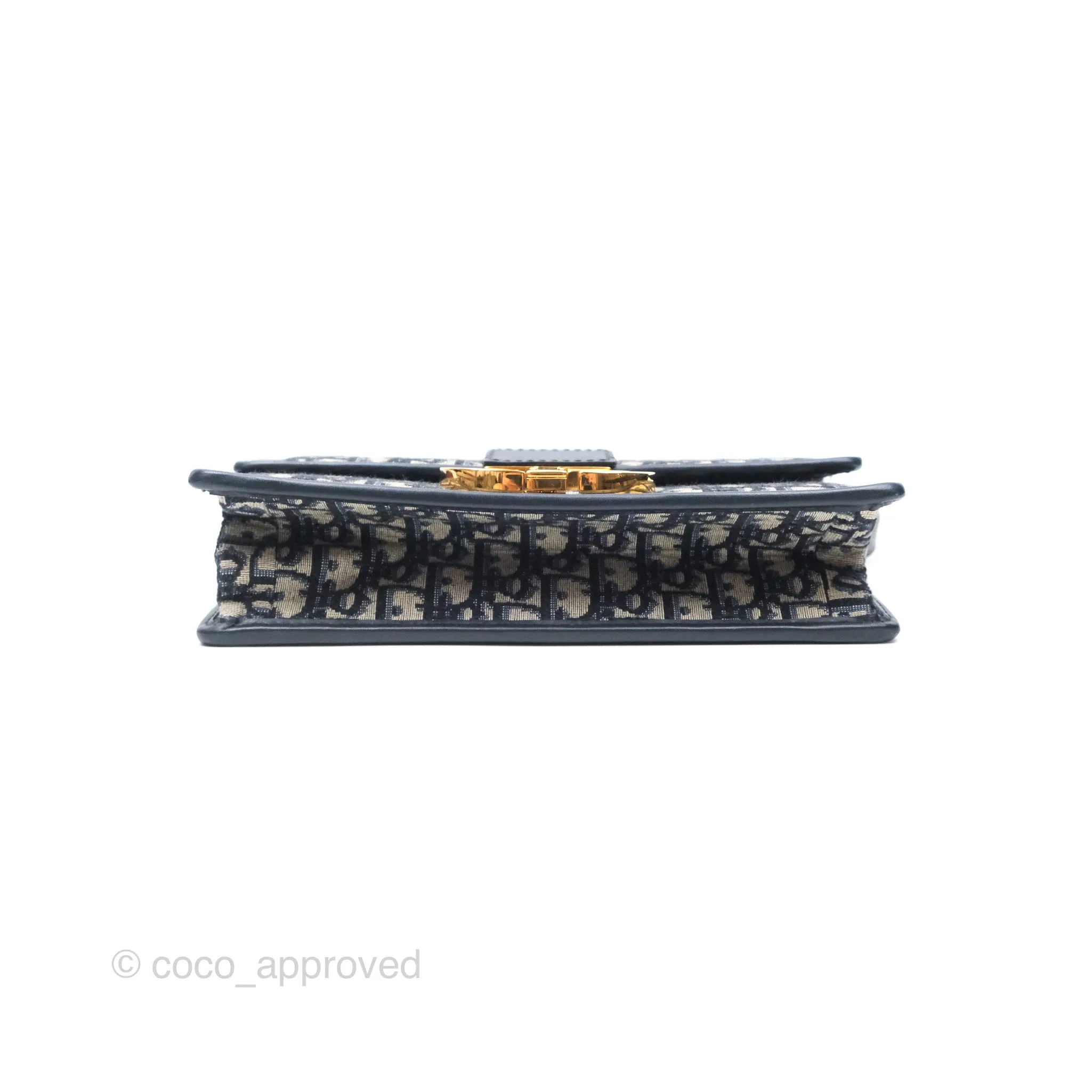 Christian Dior 30 Montaigne with Chain Blue Dior Oblique Jacquard