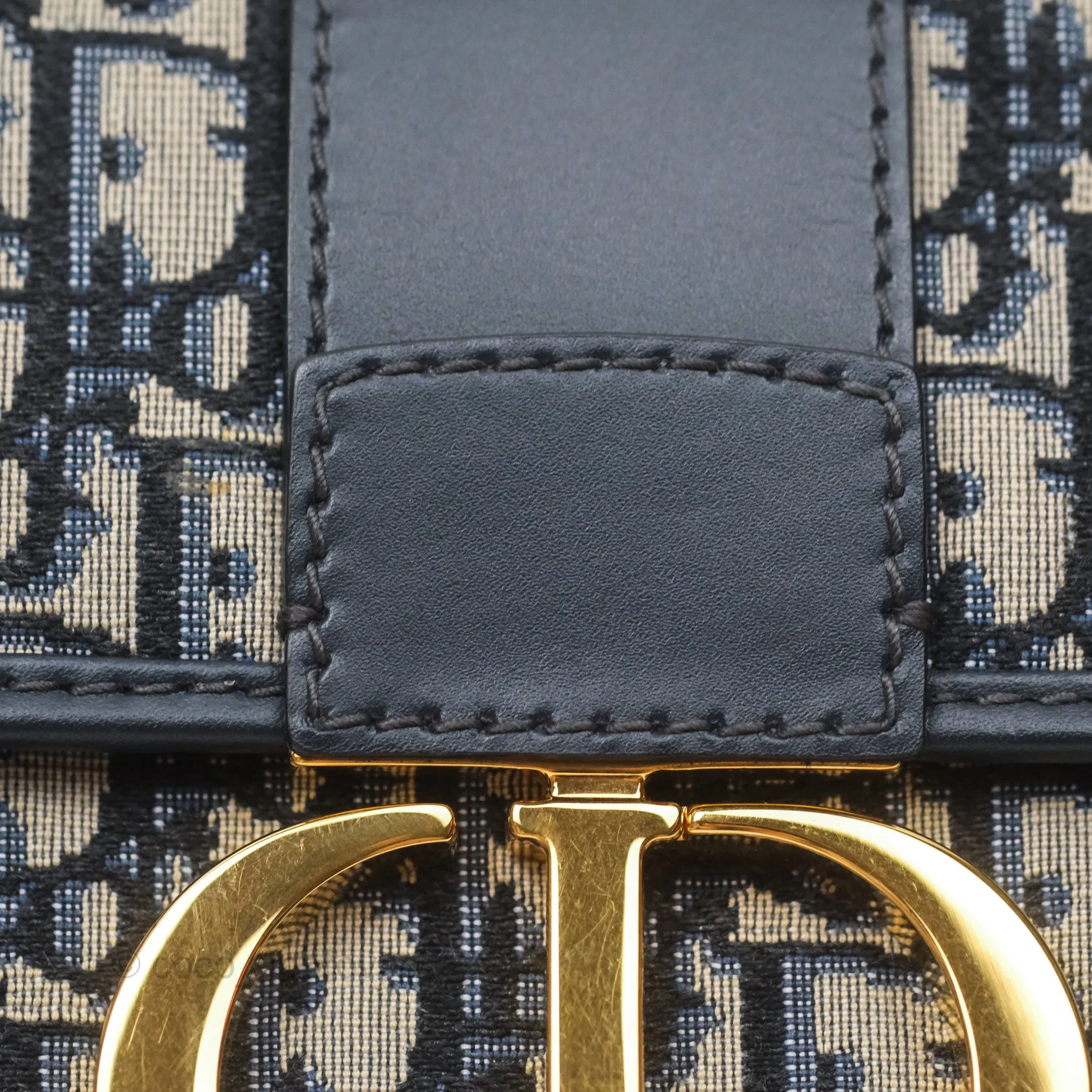 Christian Dior 30 Montaigne with Chain Blue Dior Oblique Jacquard