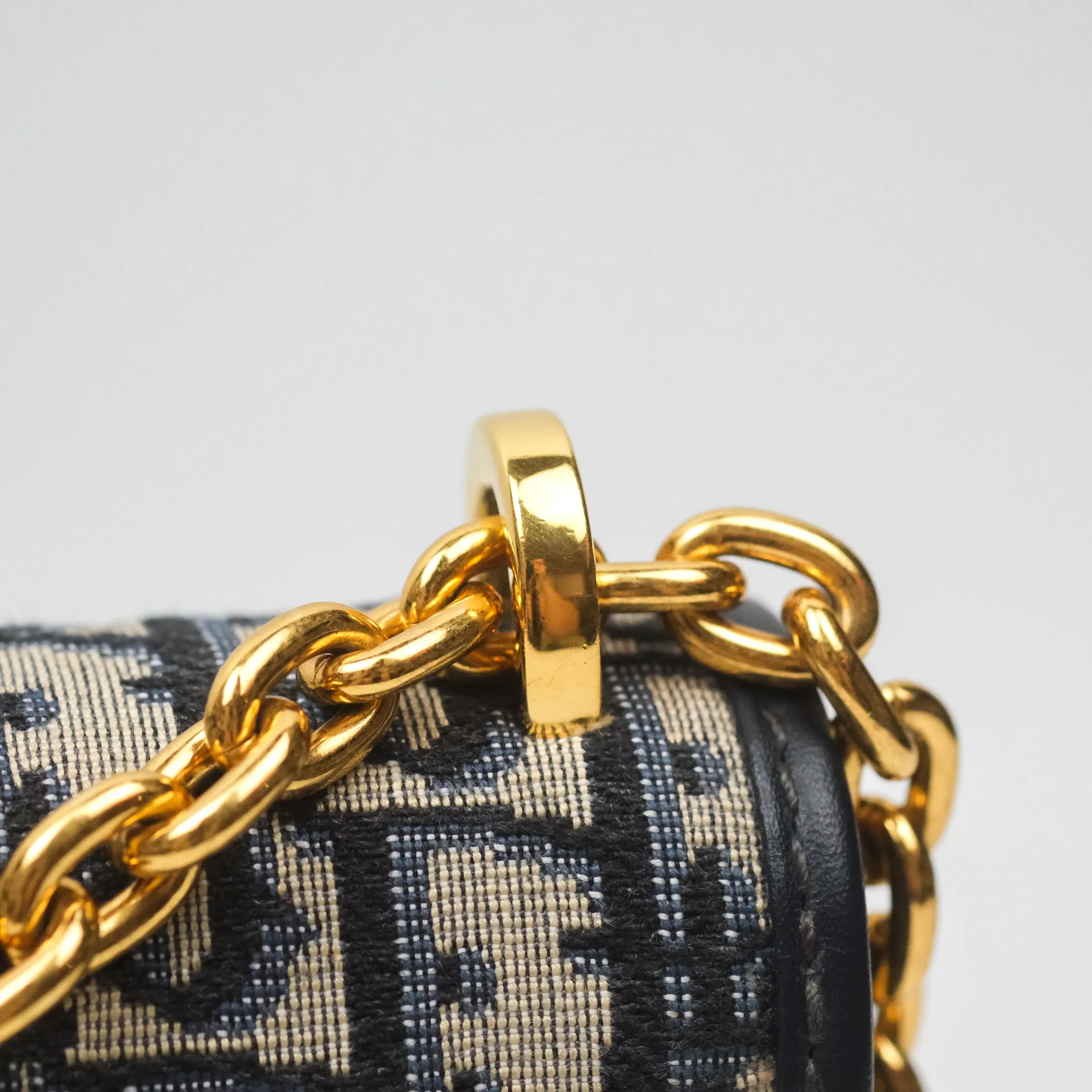 Christian Dior 30 Montaigne with Chain Blue Dior Oblique Jacquard