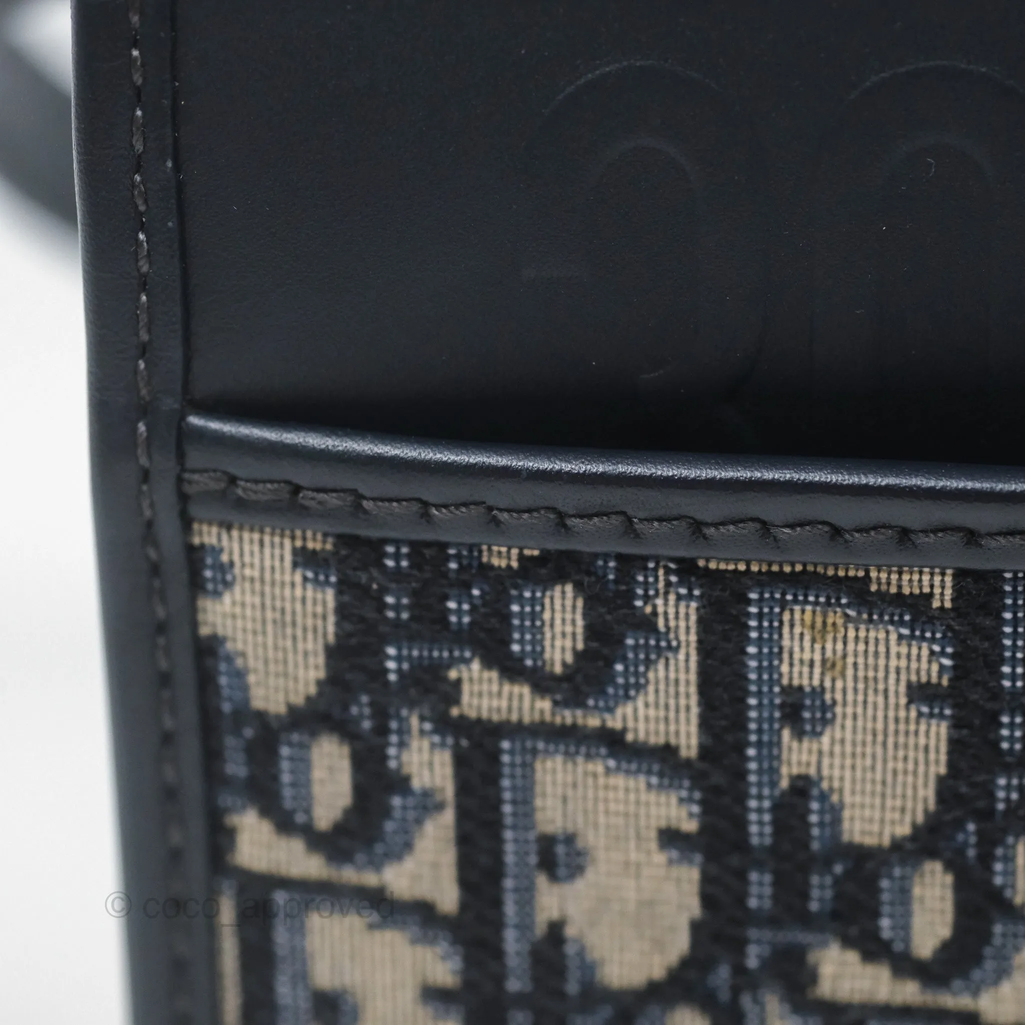Christian Dior 30 Montaigne with Chain Blue Dior Oblique Jacquard