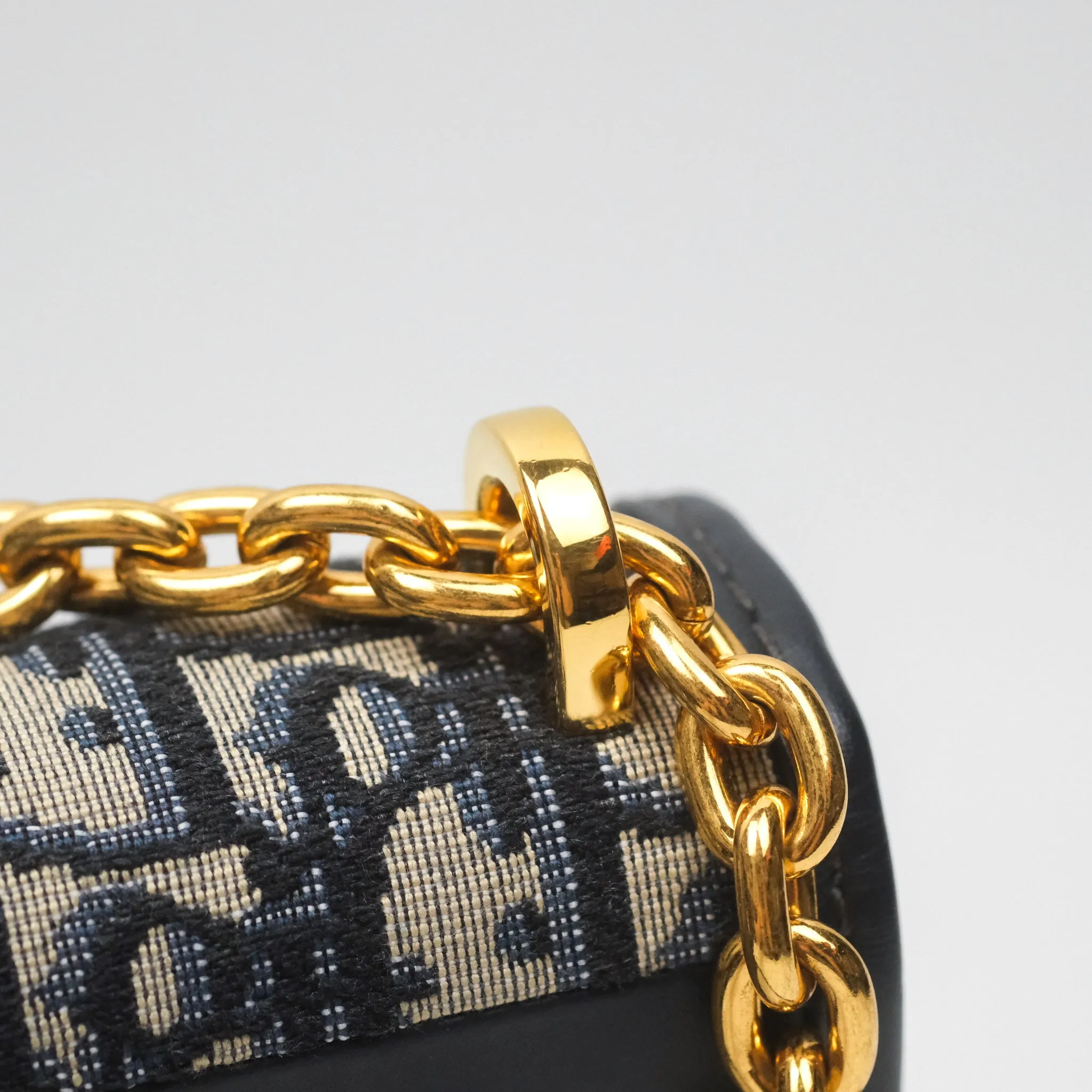 Christian Dior 30 Montaigne with Chain Blue Dior Oblique Jacquard