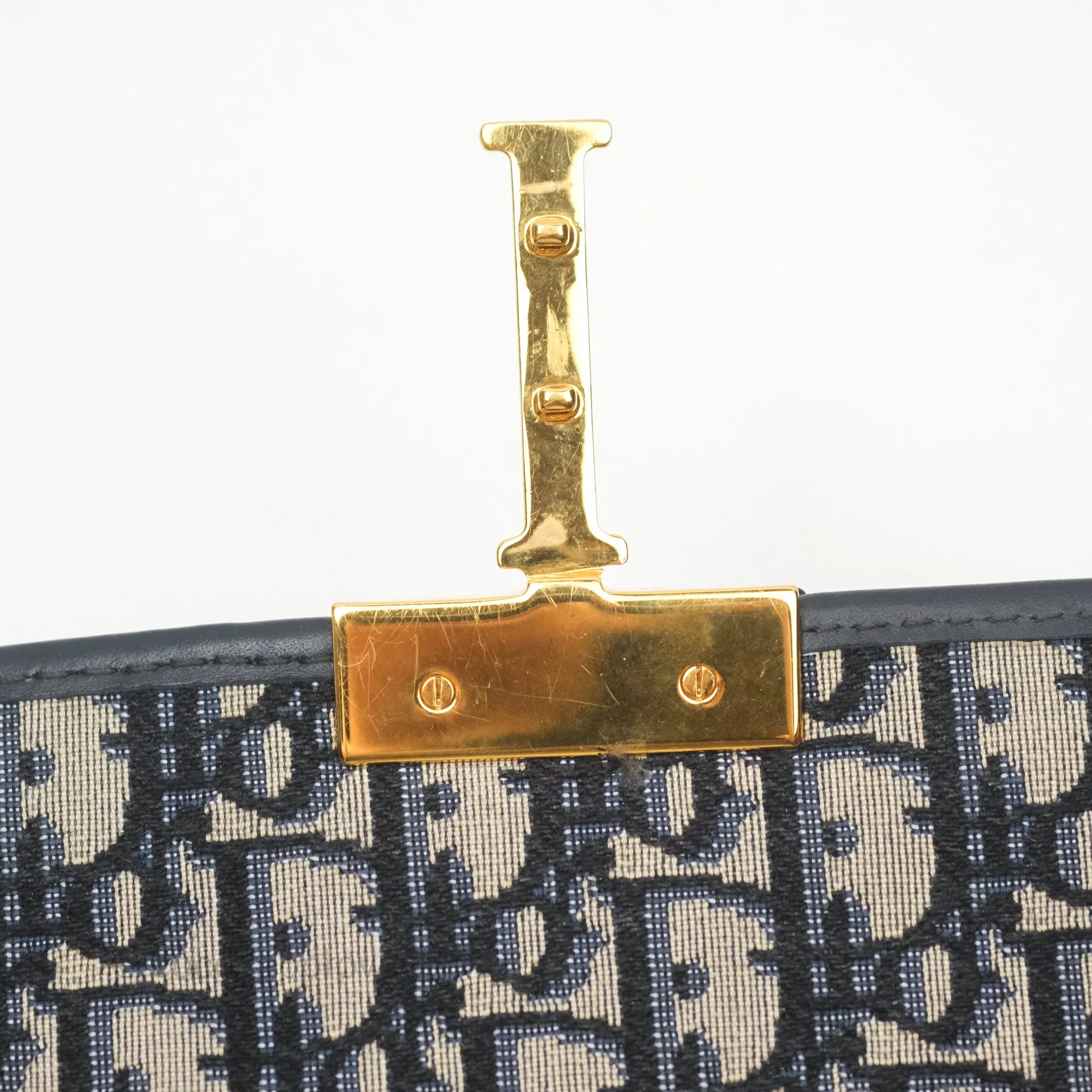 Christian Dior 30 Montaigne with Chain Blue Dior Oblique Jacquard