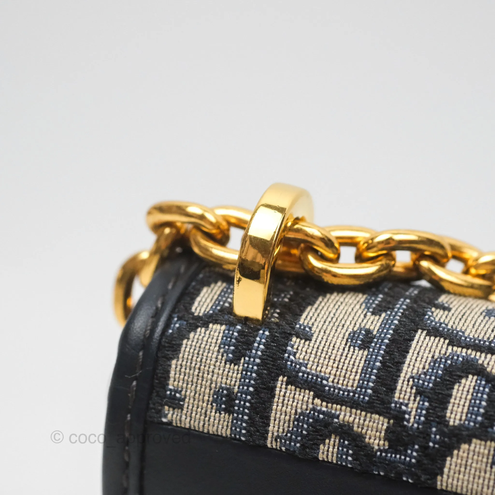 Christian Dior 30 Montaigne with Chain Blue Dior Oblique Jacquard