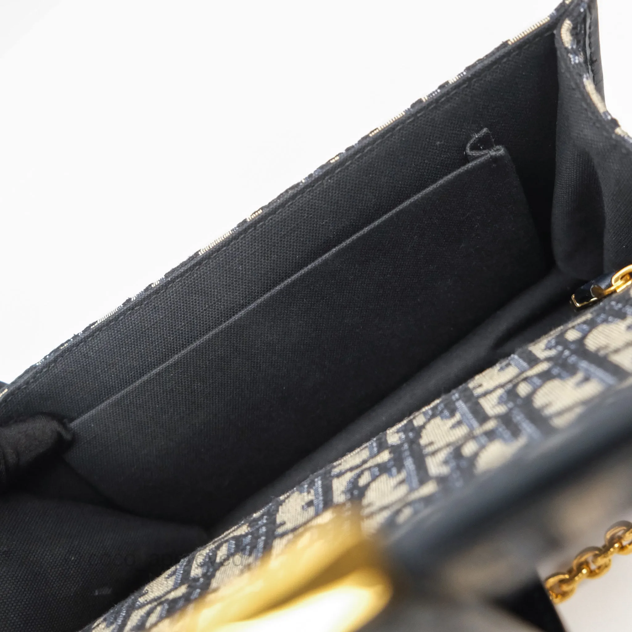 Christian Dior 30 Montaigne with Chain Blue Dior Oblique Jacquard