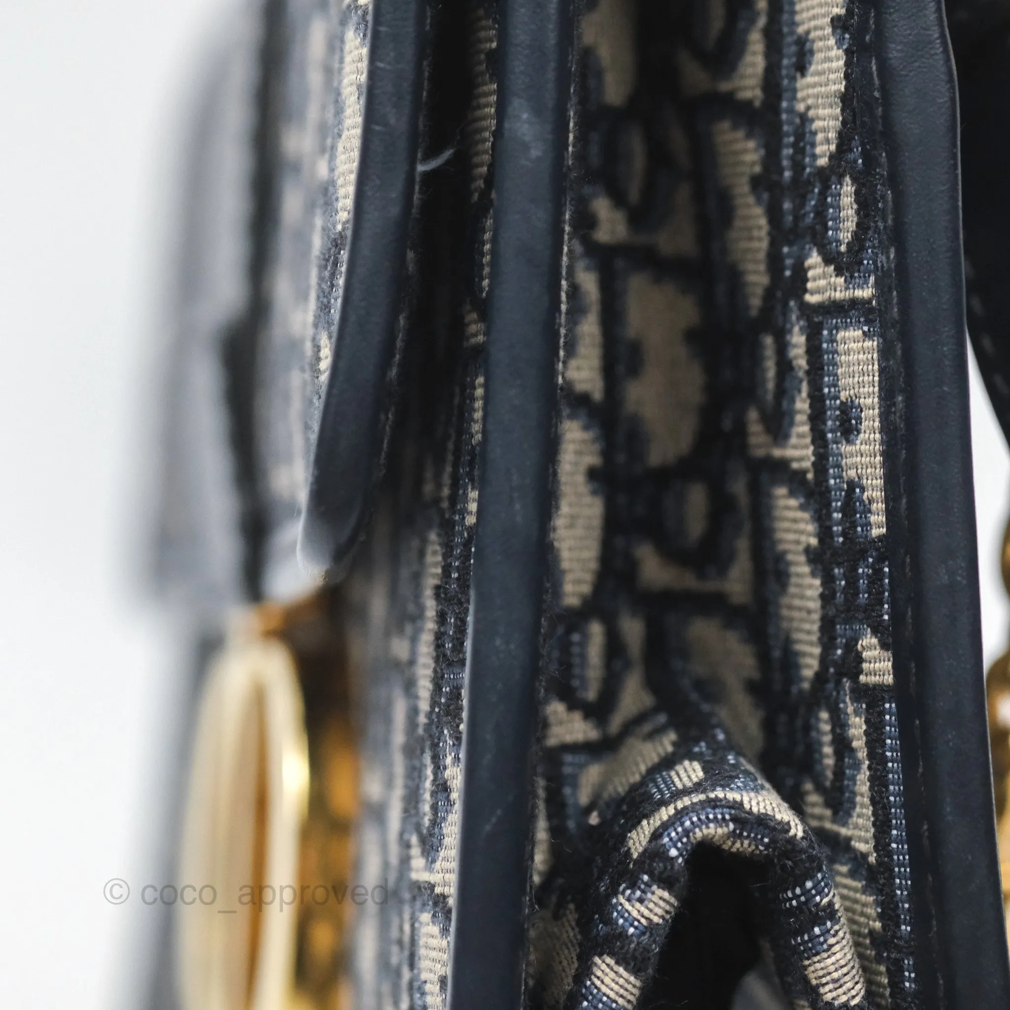 Christian Dior 30 Montaigne with Chain Blue Dior Oblique Jacquard